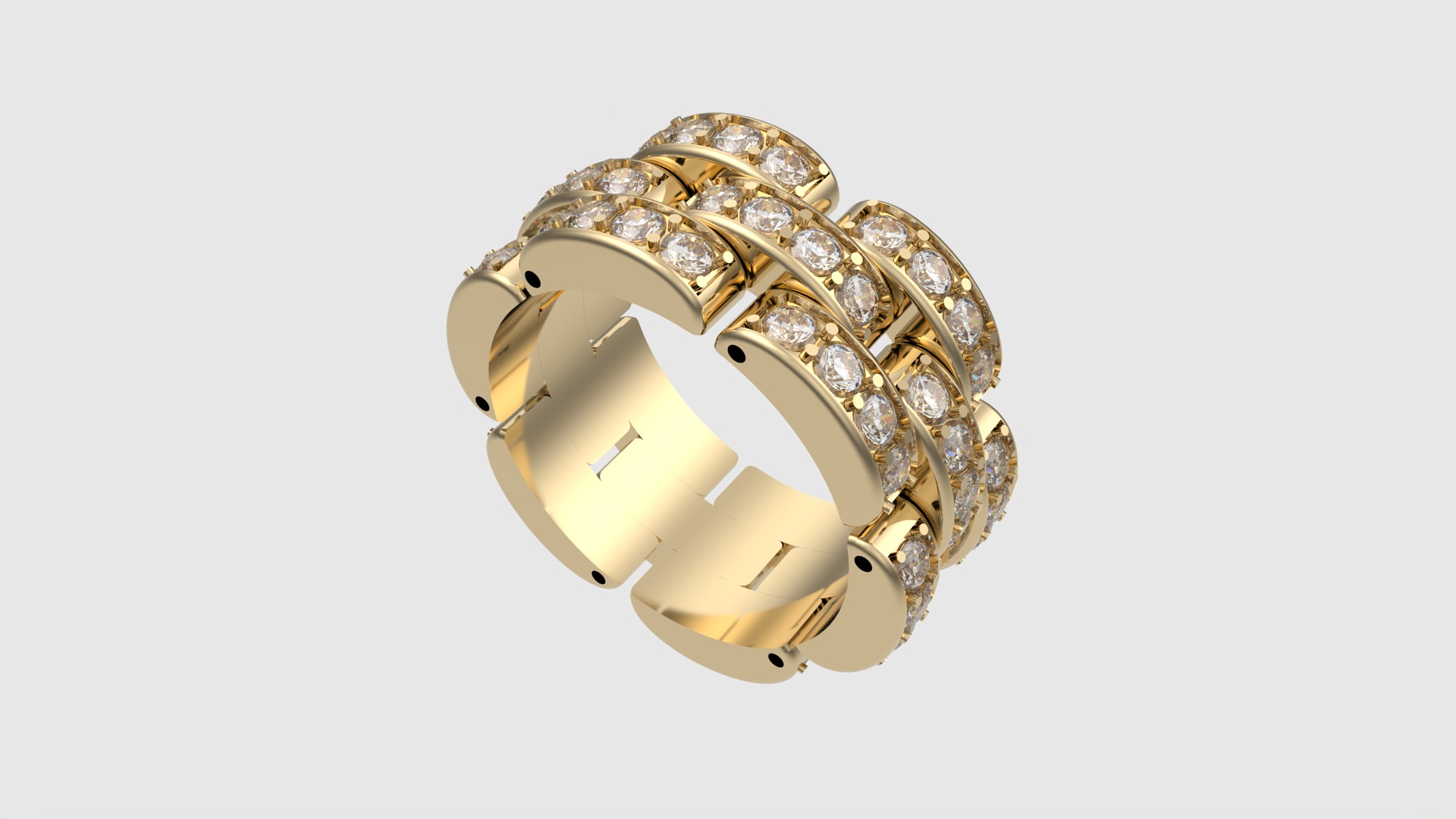 Flexible Chain Links Sparkling Wedding Ring JDBCo 3D print model_29