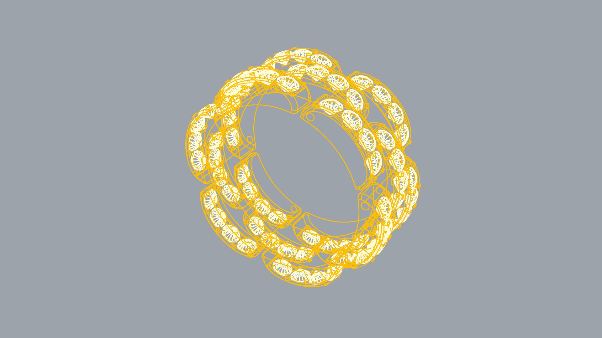 Flexible Chain Links Sparkling Wedding Ring JDBCo 3D print model_8