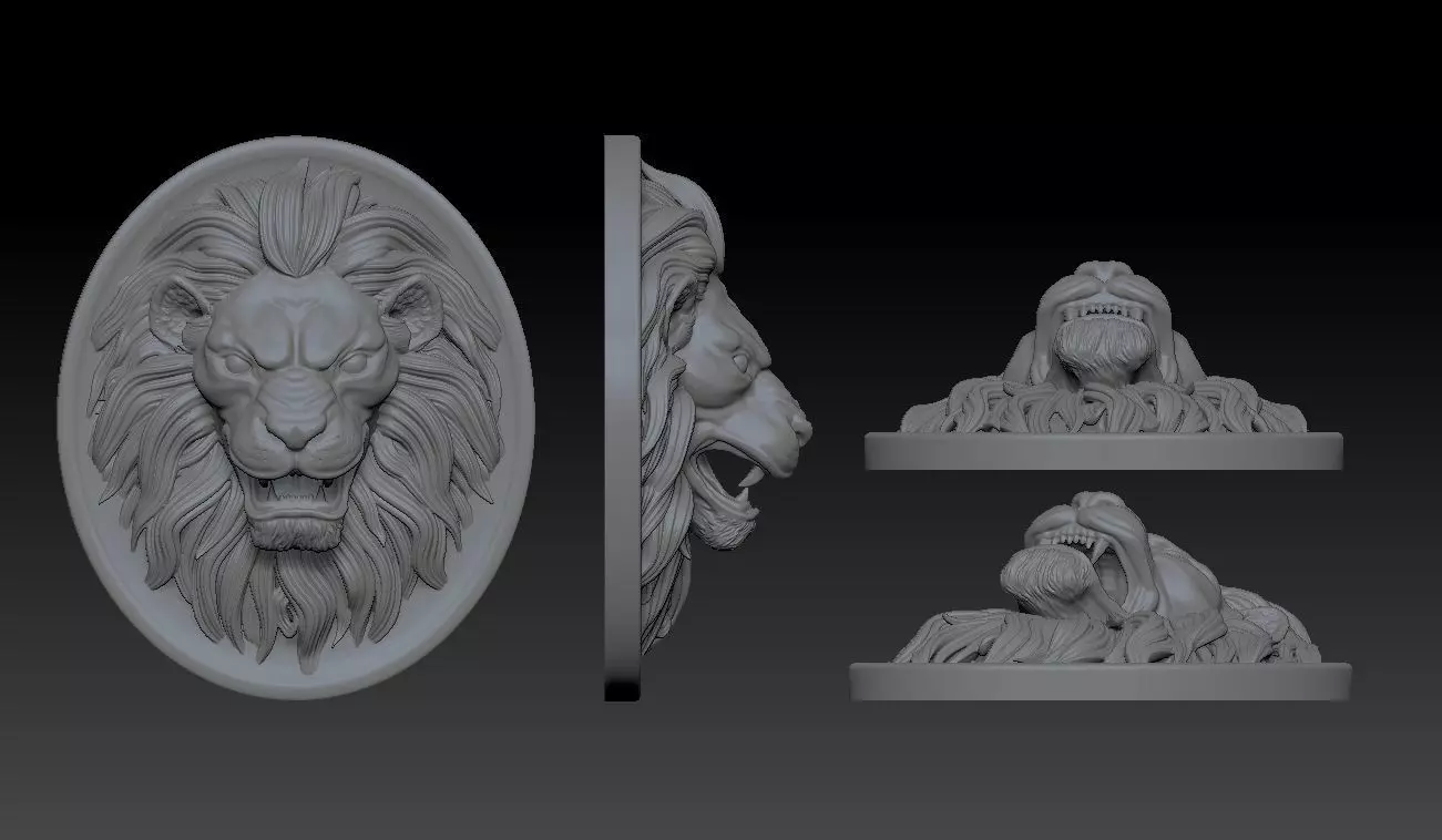 Lion Pendant - Print Model 3D print model_0