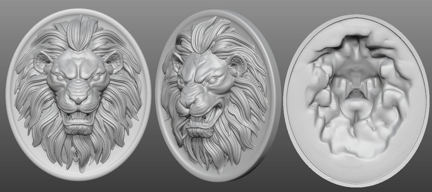 Lion Pendant - Print Model 3D print model_11