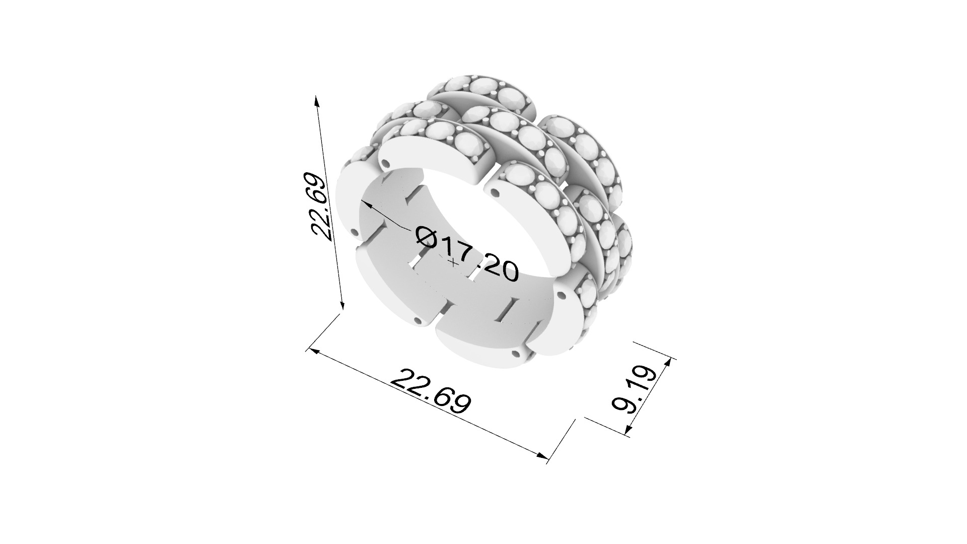 Flexible Chain Links Distinct Wedding Ring JDBCo 3D print model_1