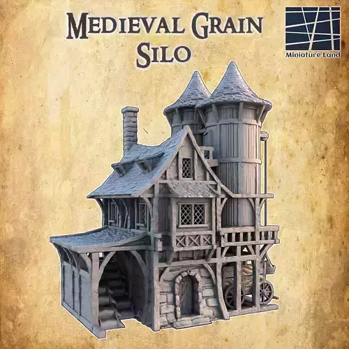 Medieval Grain Silo Tabletop Terrain 28 MM 3D print model