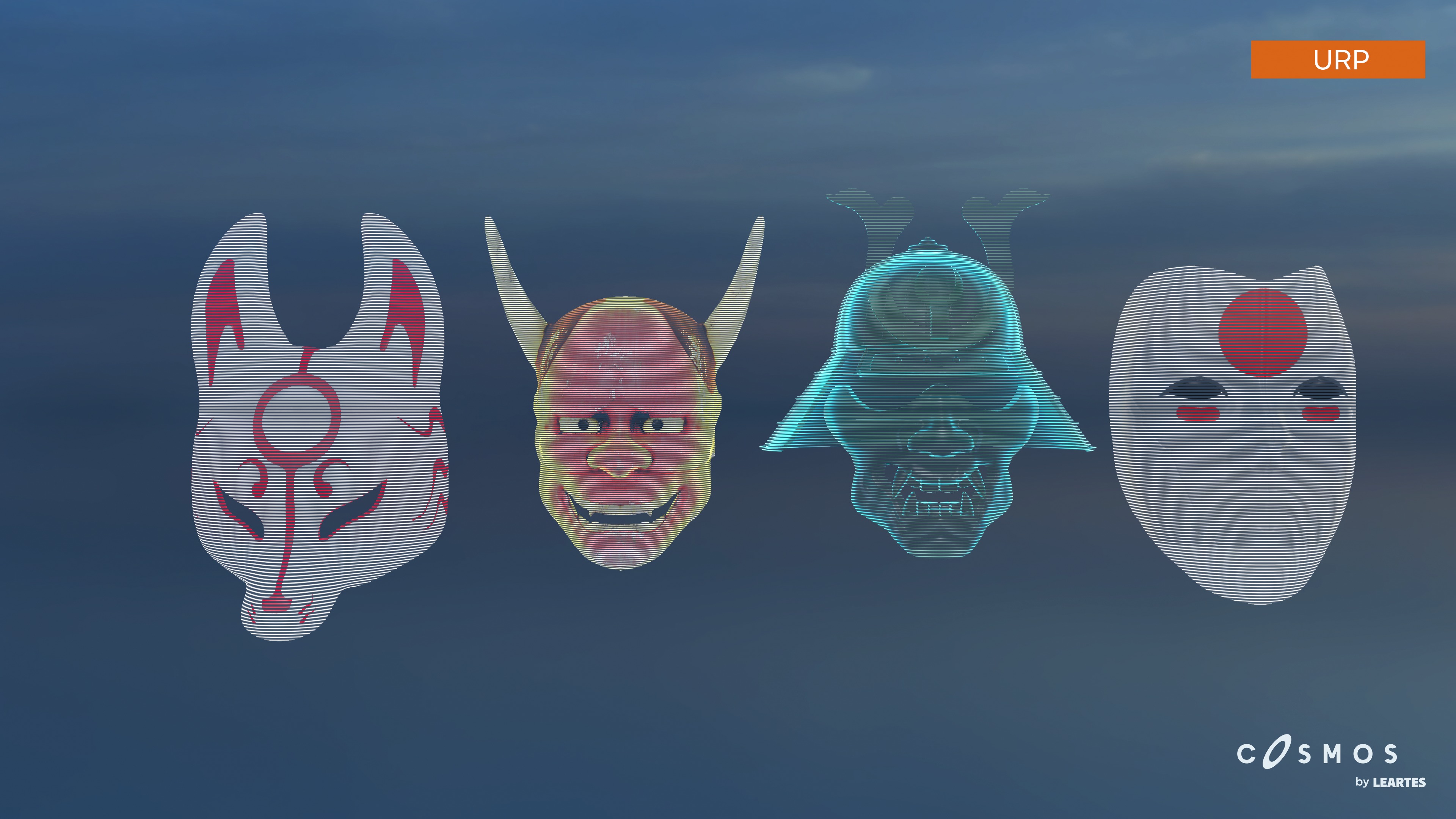 Cyberpunk Japan Holograms Neon Set of 51 Holograms Low-poly 3D model_4