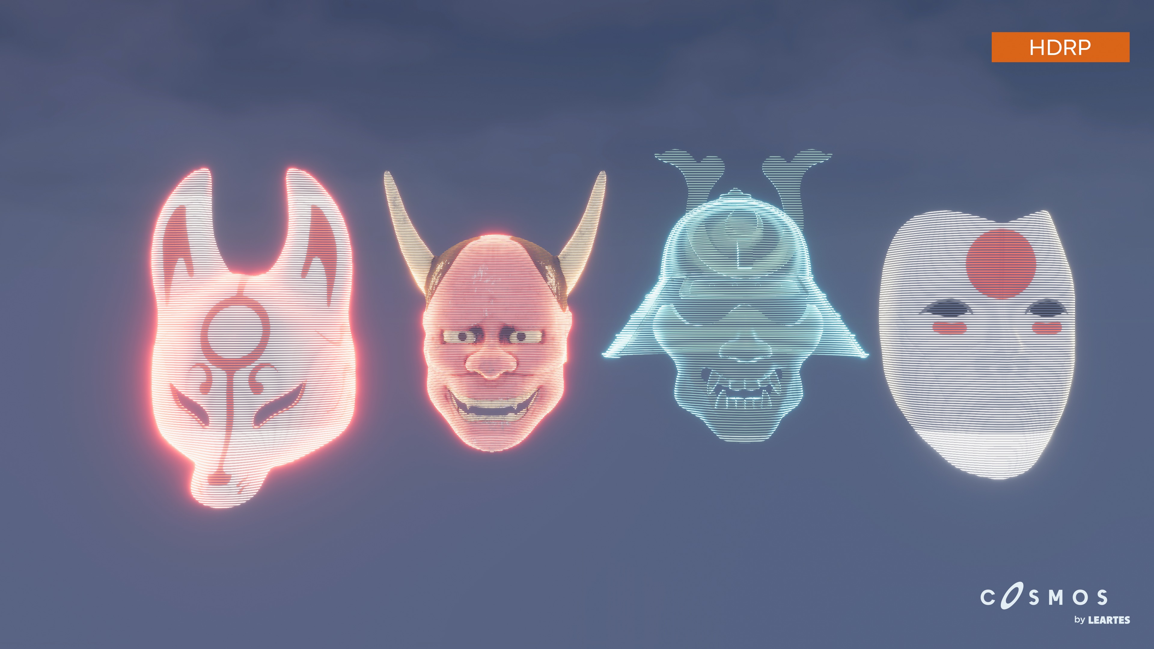 Cyberpunk Japan Holograms Neon Set of 51 Holograms Low-poly 3D model_12