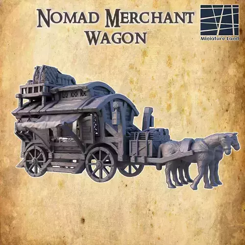 Nomad Merchant Wagon Tabletop Terrain 28 MM