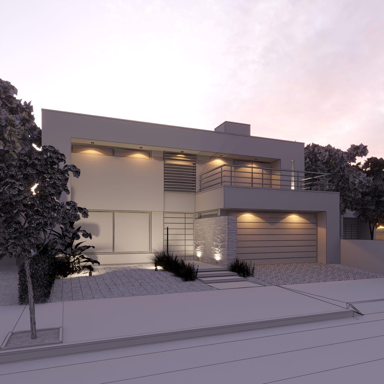 Modern Houses Scenes 3D Model Collection_8