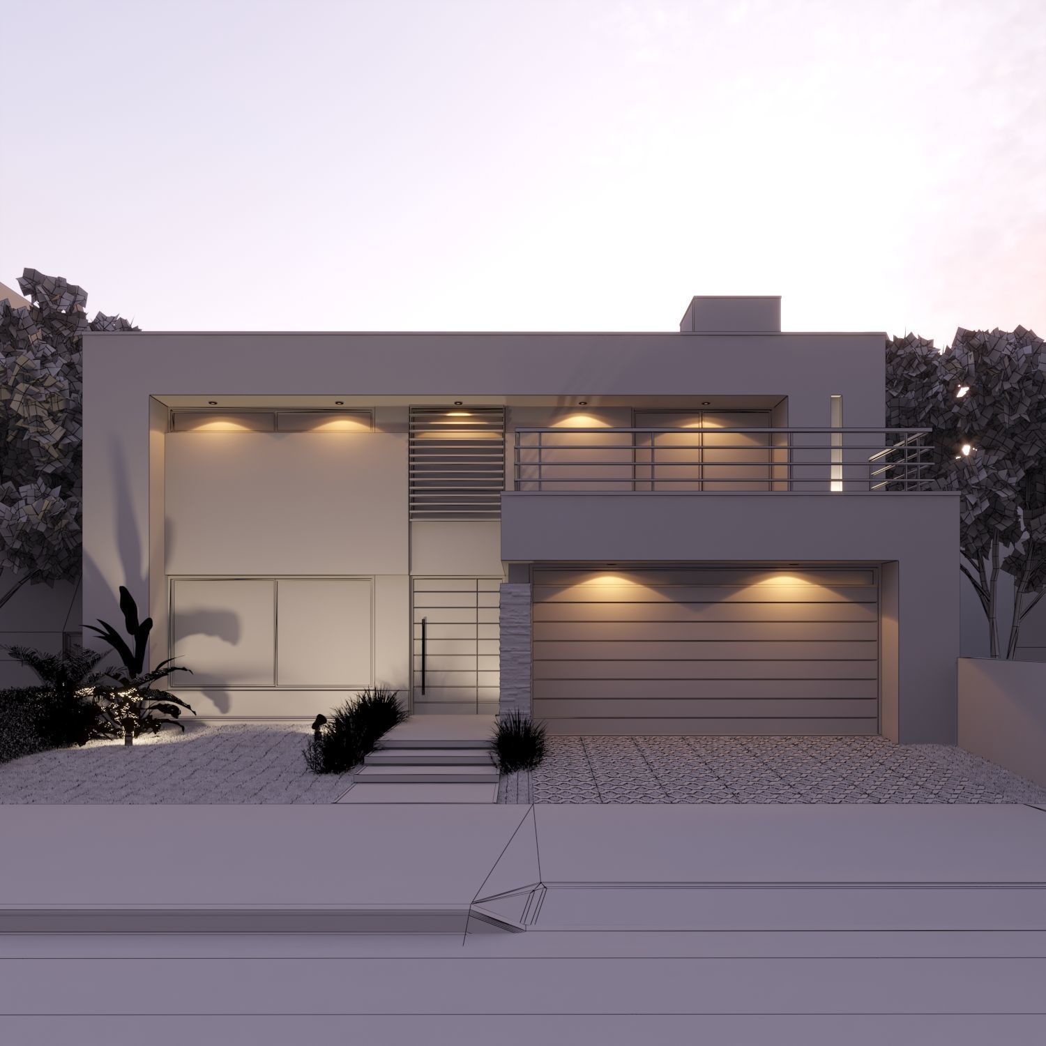 Modern Houses Scenes 3D Model Collection_10