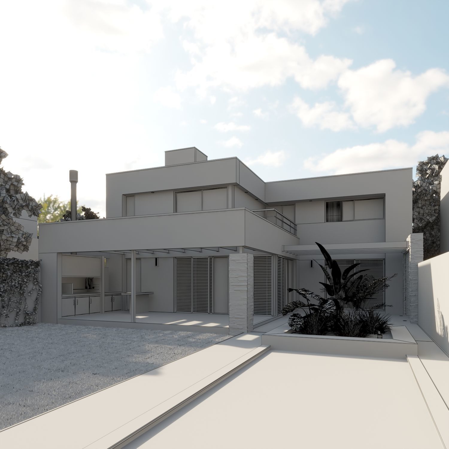 Modern Houses Scenes 3D Model Collection_6