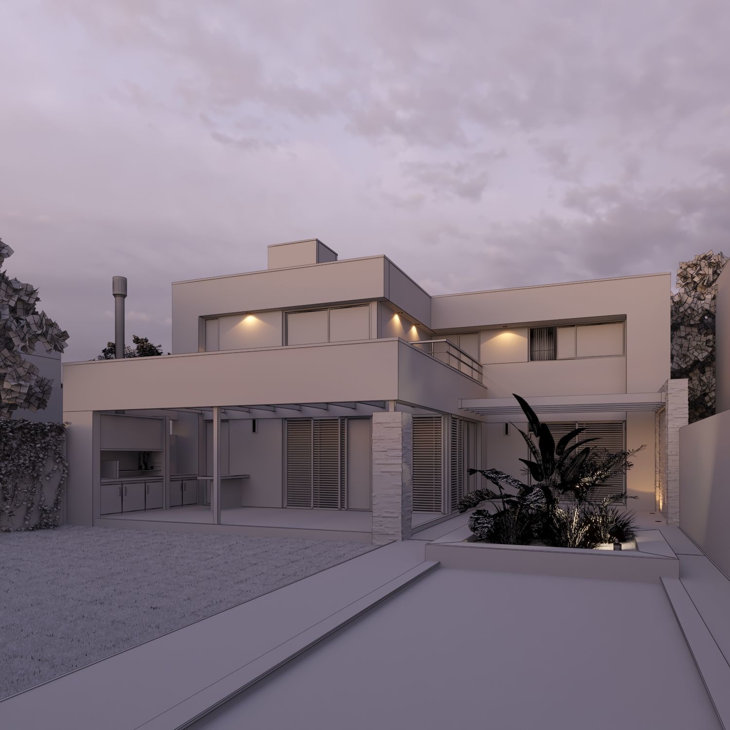 Modern Houses Scenes 3D Model Collection_12