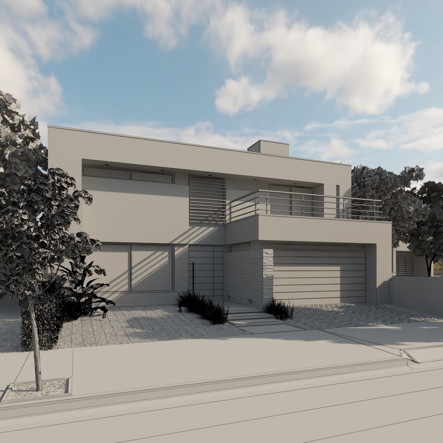 Modern Houses Scenes 3D Model Collection_2