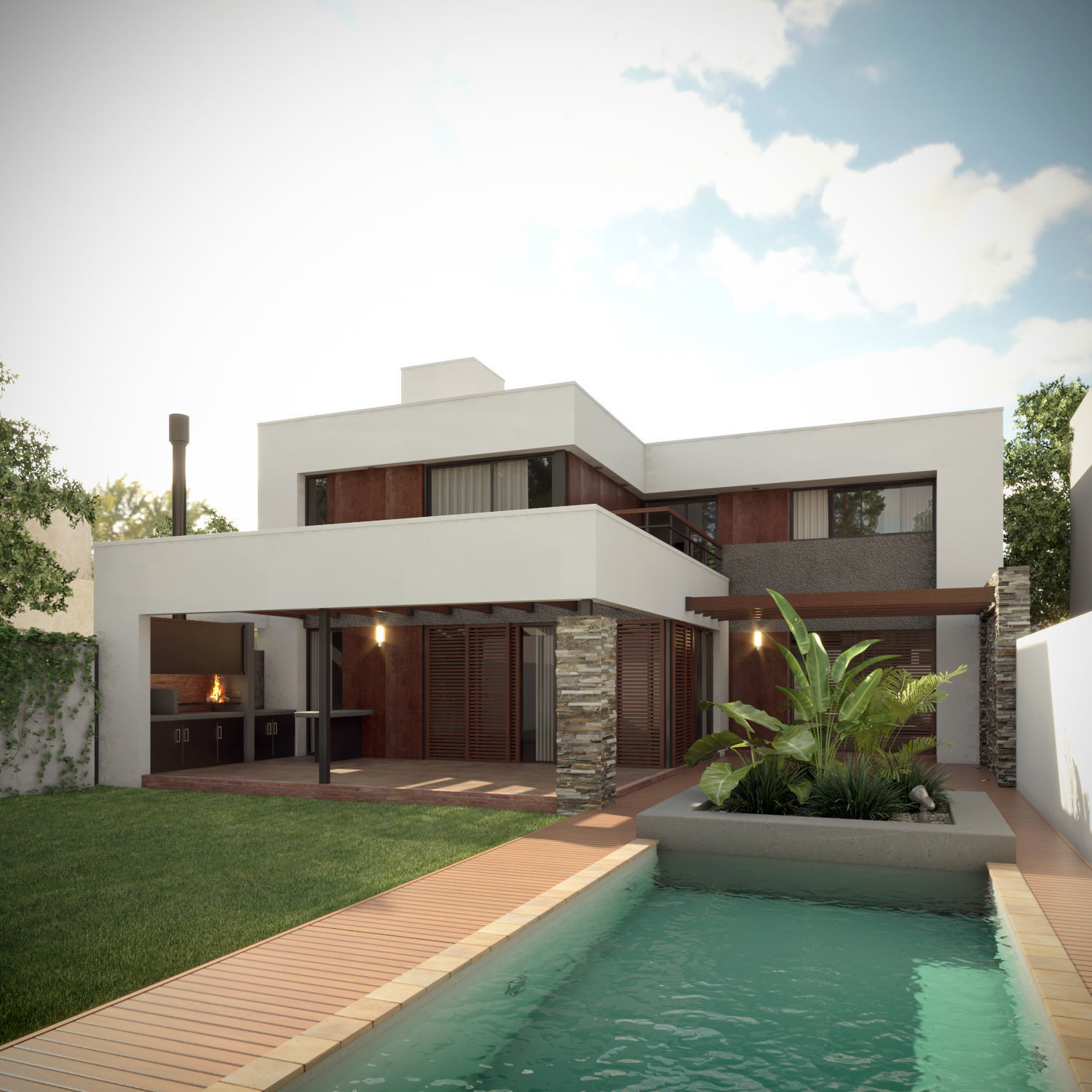 Modern Houses Scenes 3D Model Collection_5