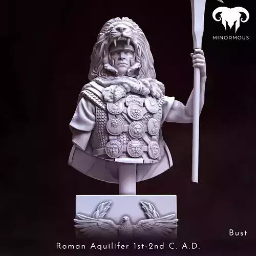 Bust - Roman Aquilifer 1st-2nd CAD Looking at the Battlefield 3D print model