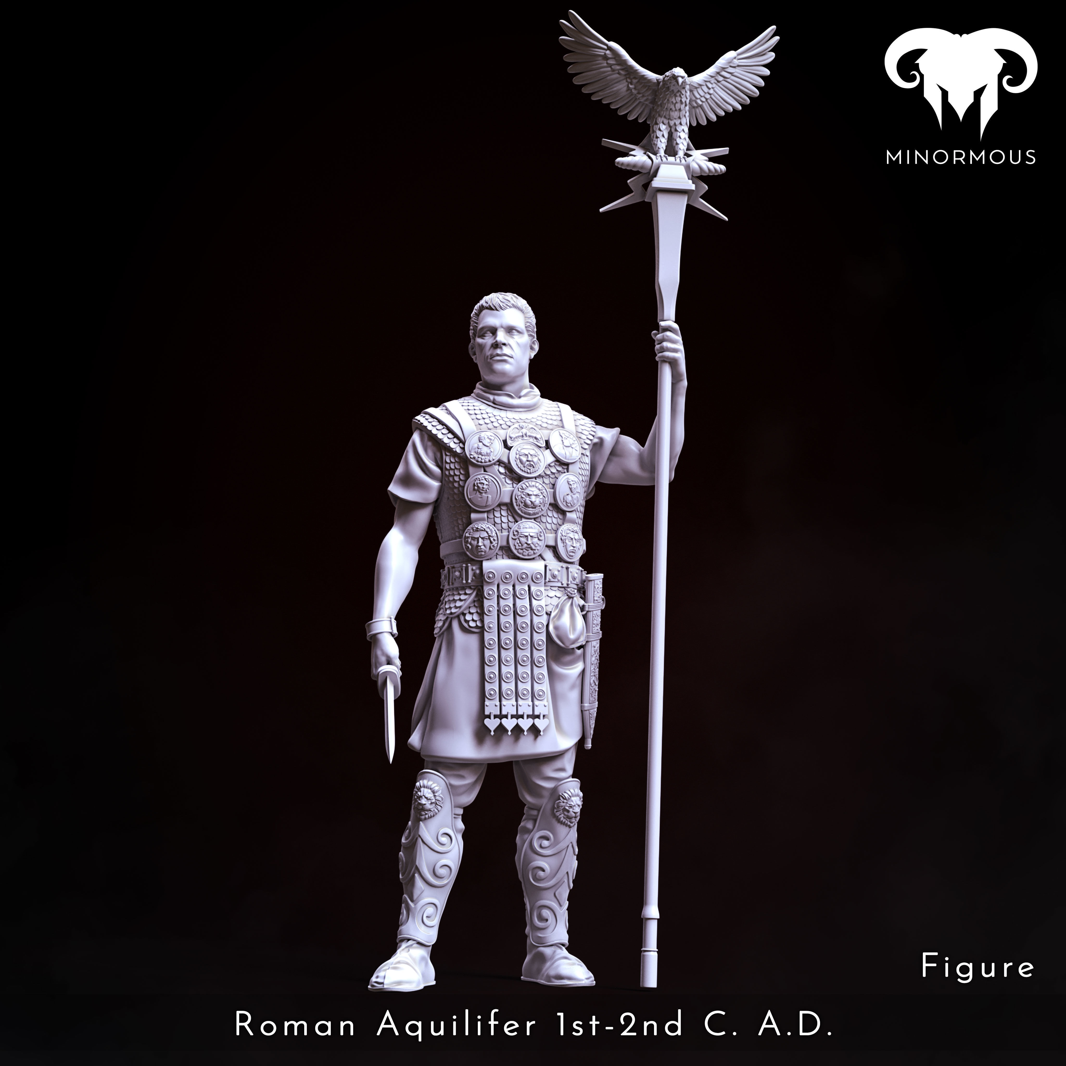 Figure - Roman Aquilifer 1st-2nd CAD Looking at the Battlefield 3D print model_8