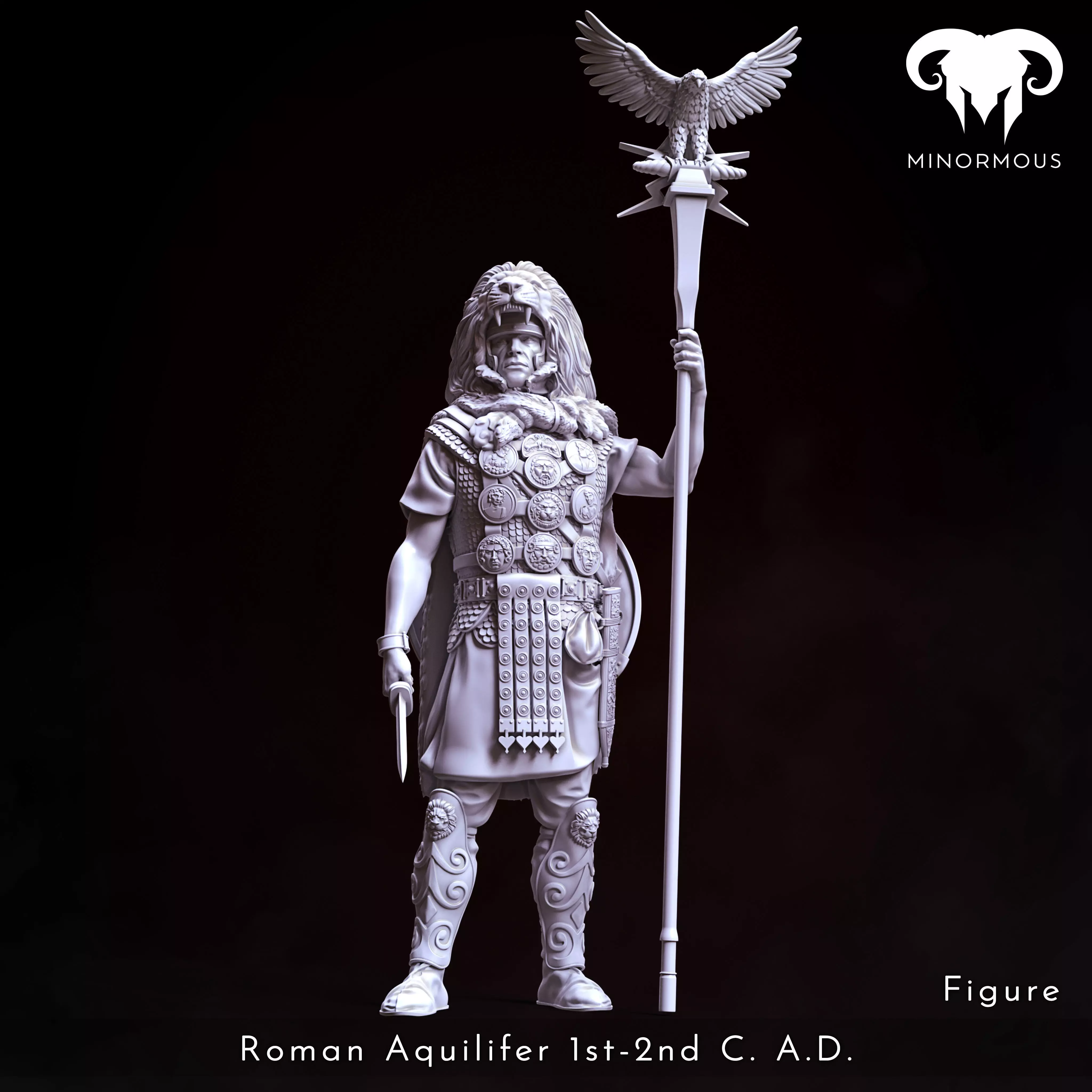 Figure - Roman Aquilifer 1st-2nd CAD Looking at the Battlefield 3D print model_0