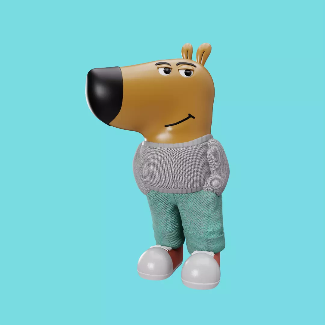 CHILL GUY 3D CHARACTER  Low-poly 3D model_0
