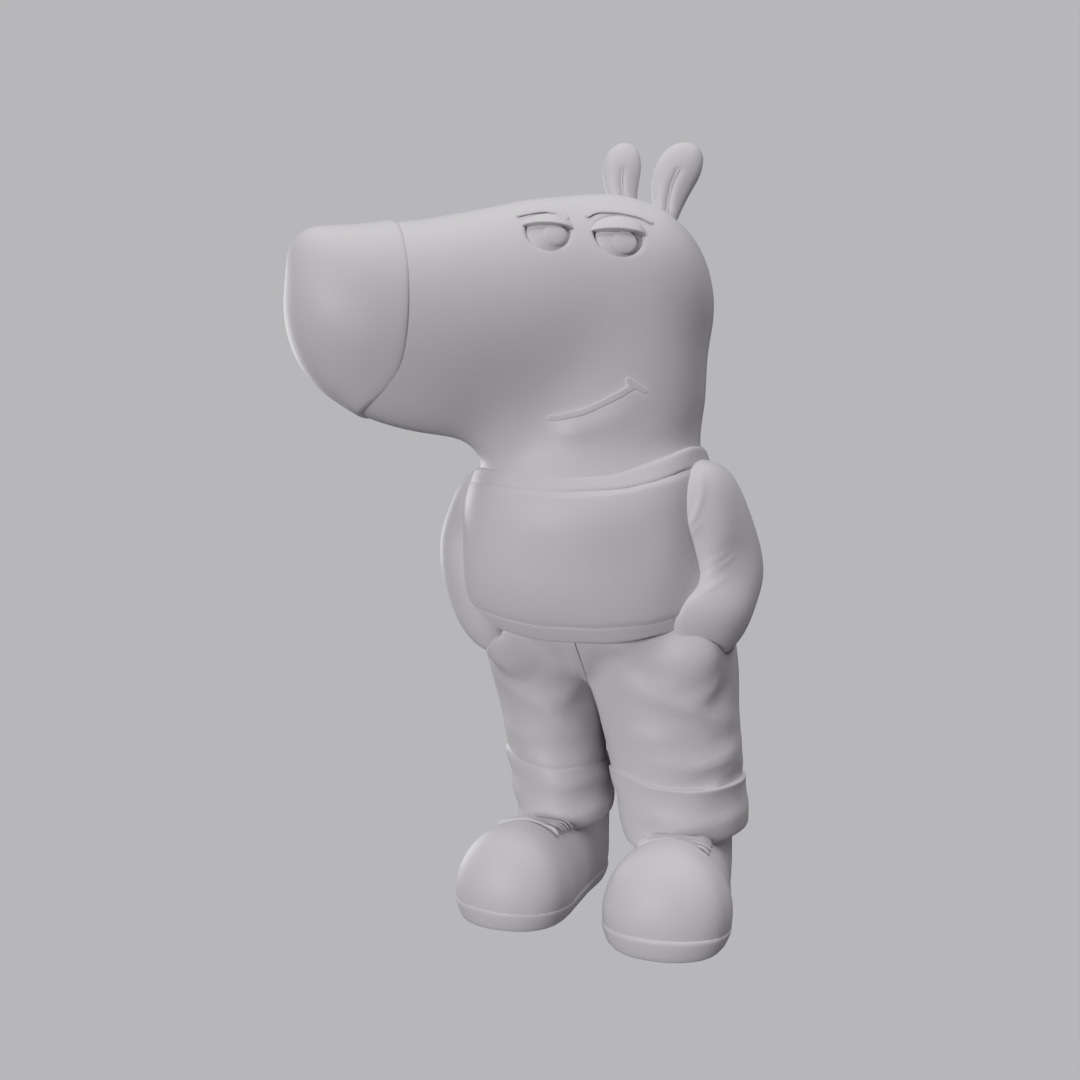 CHILL GUY 3D CHARACTER  Low-poly 3D model_1