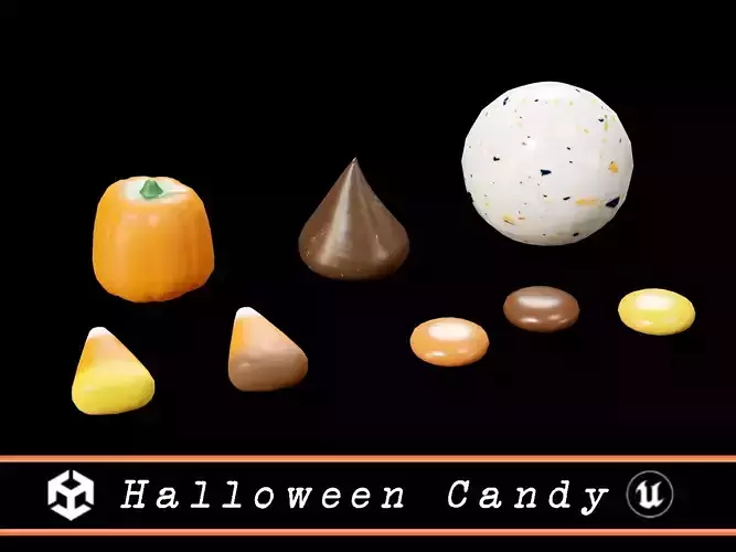 Halloween Candy Low-poly 3D model