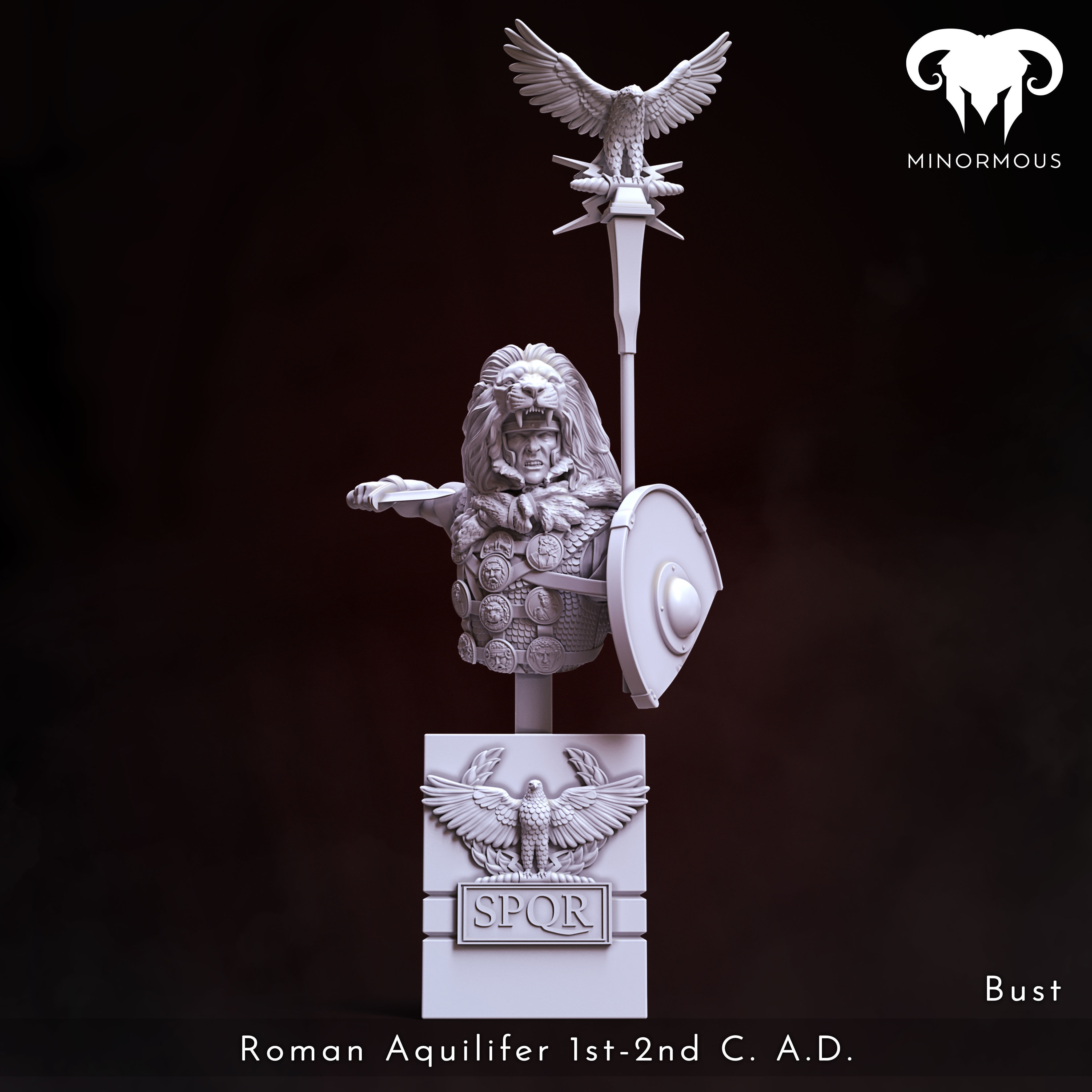 Bust - Roman Aquilifer 1st-2nd CAD The last Stand 3D print model_6