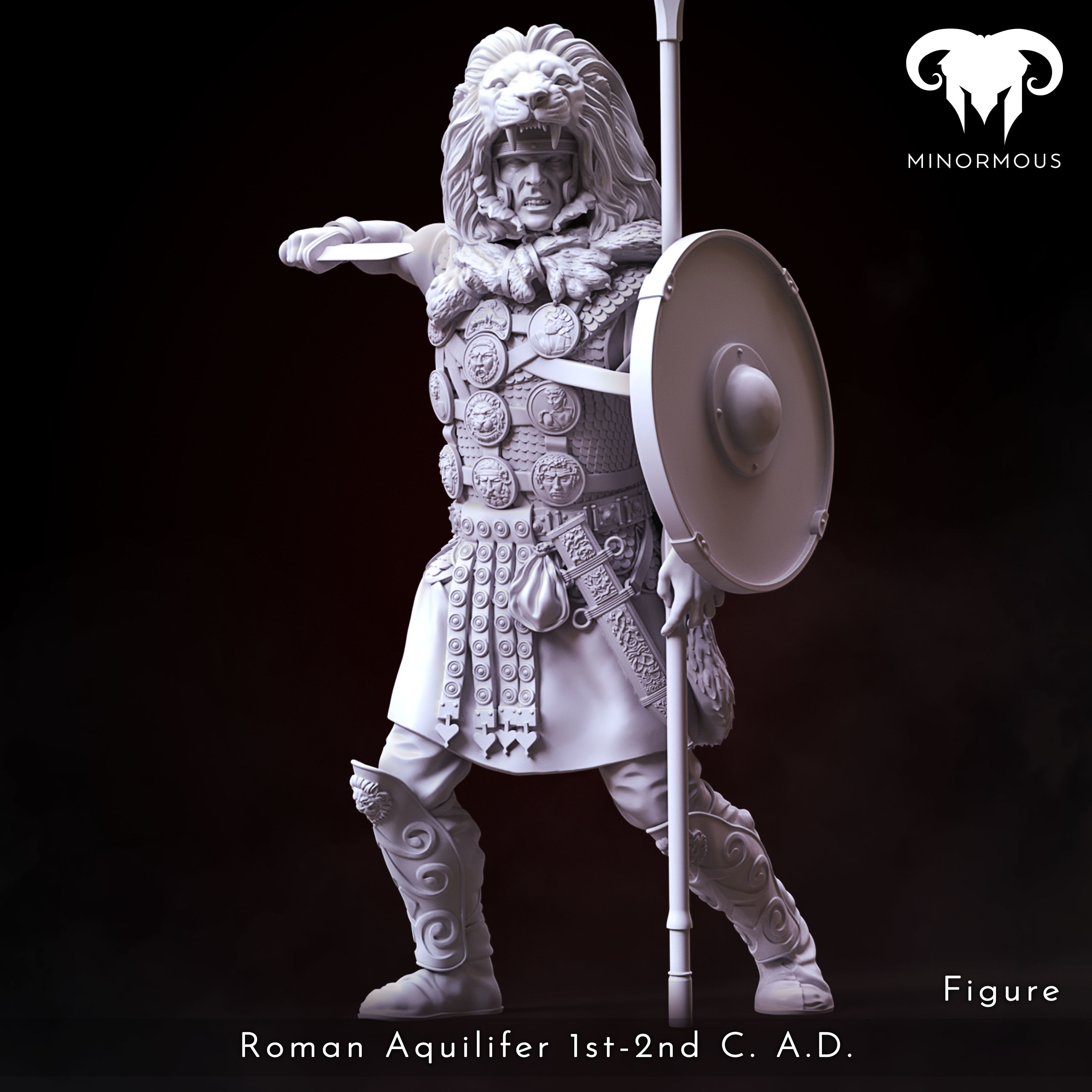 Bundle - Roman Aquilifer 1st-2nd CAD The last Stand 3D print model_10