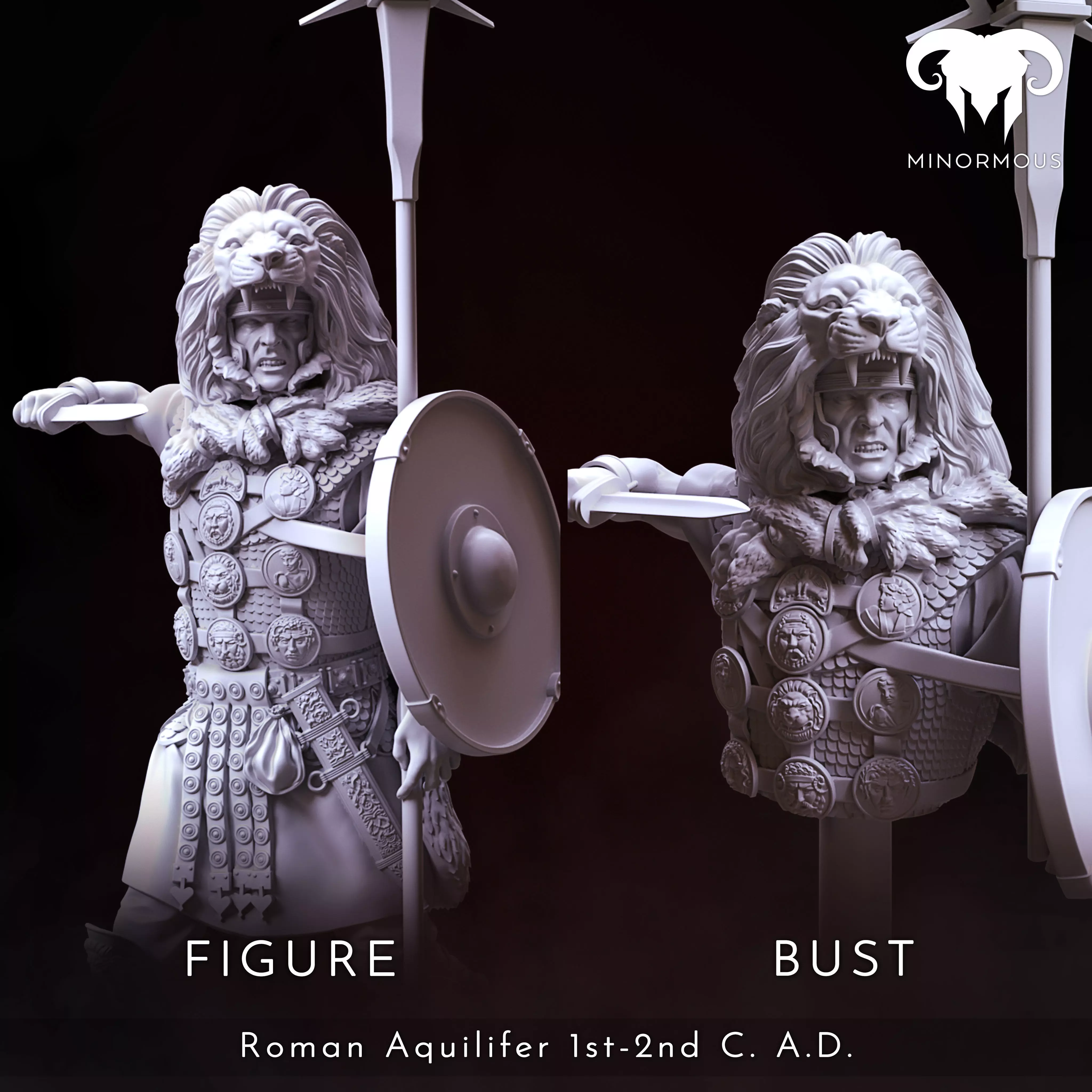 Bundle - Roman Aquilifer 1st-2nd CAD The last Stand 3D print model_0