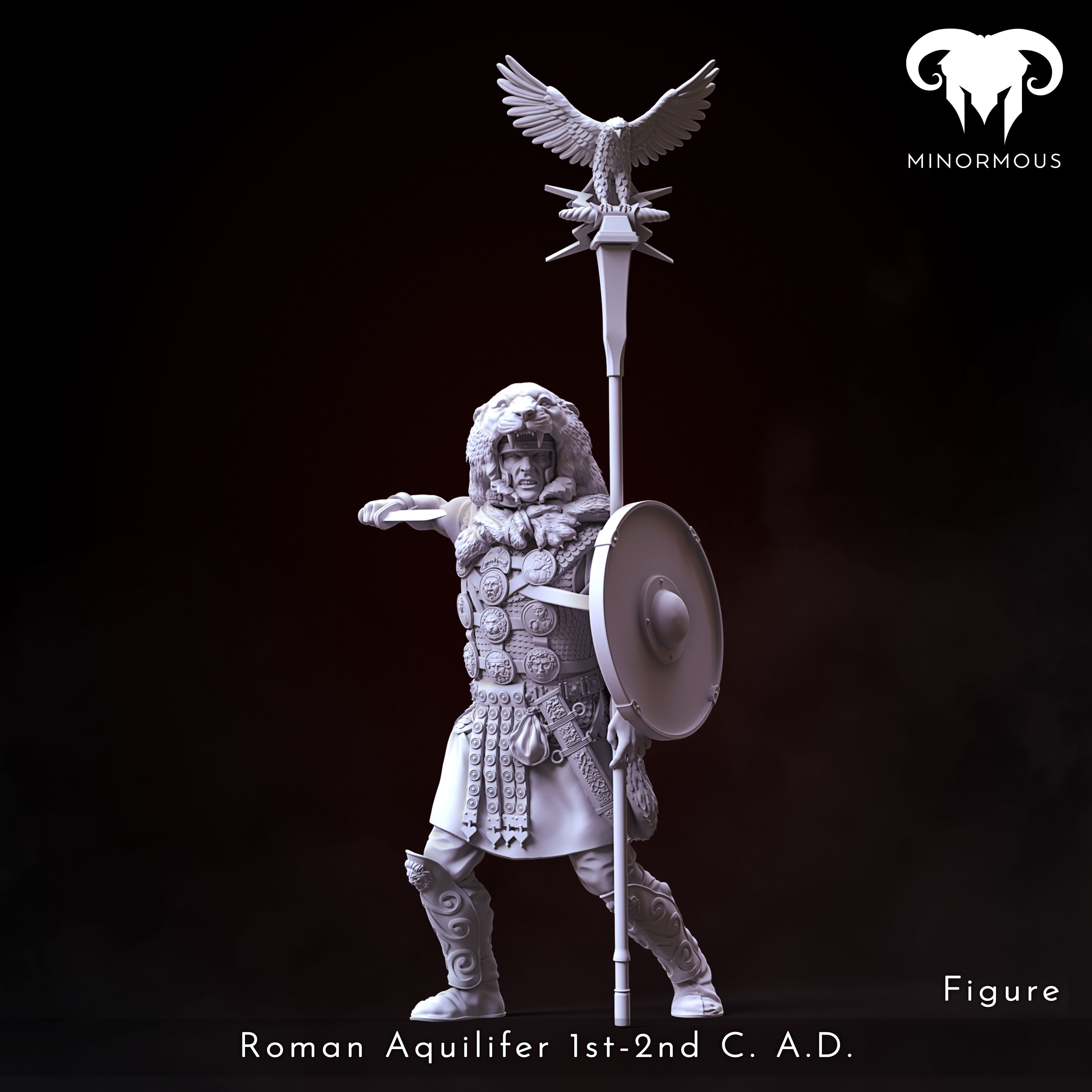 Bundle - Roman Aquilifer 1st-2nd CAD The last Stand 3D print model_12
