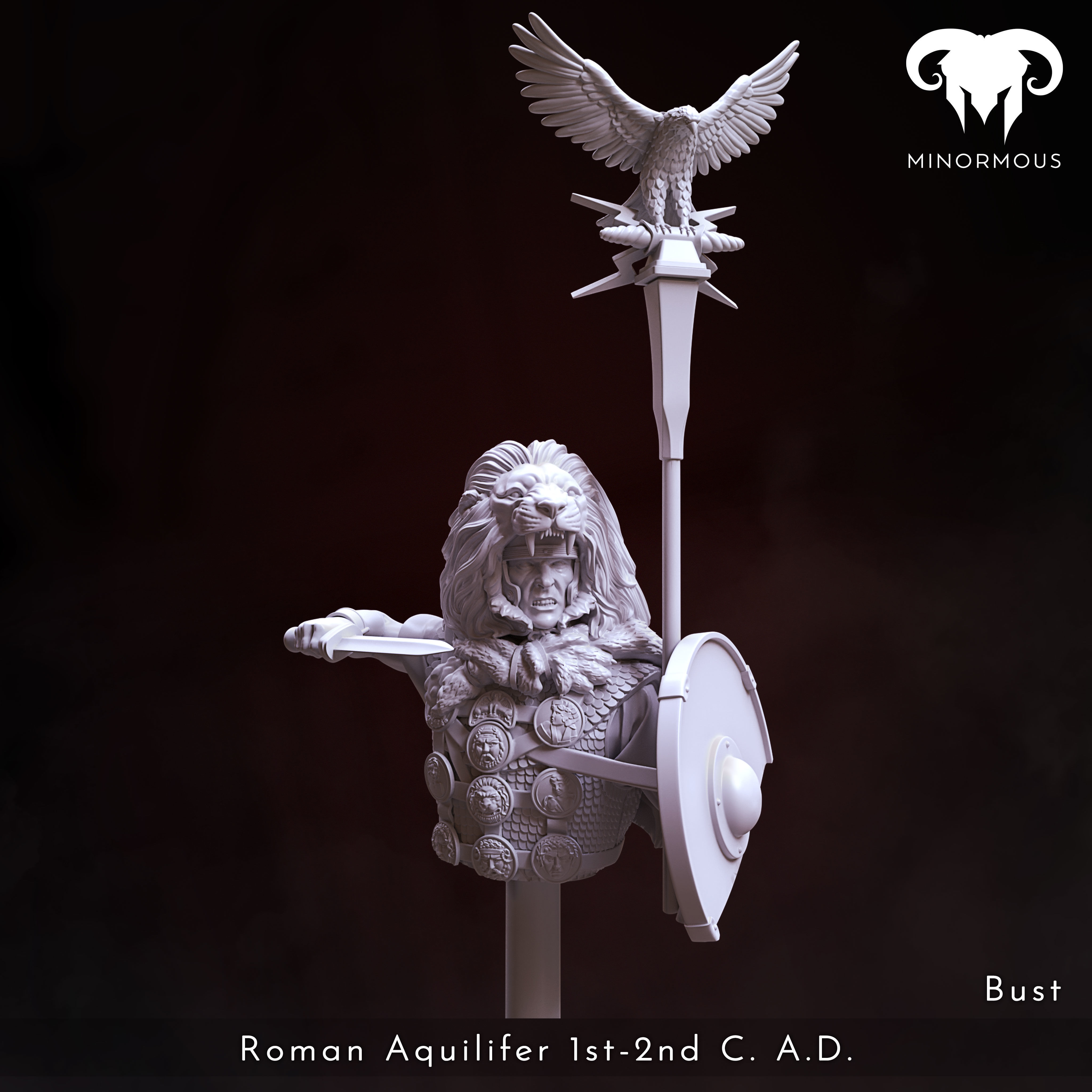 Bundle - Roman Aquilifer 1st-2nd CAD The last Stand 3D print model_5