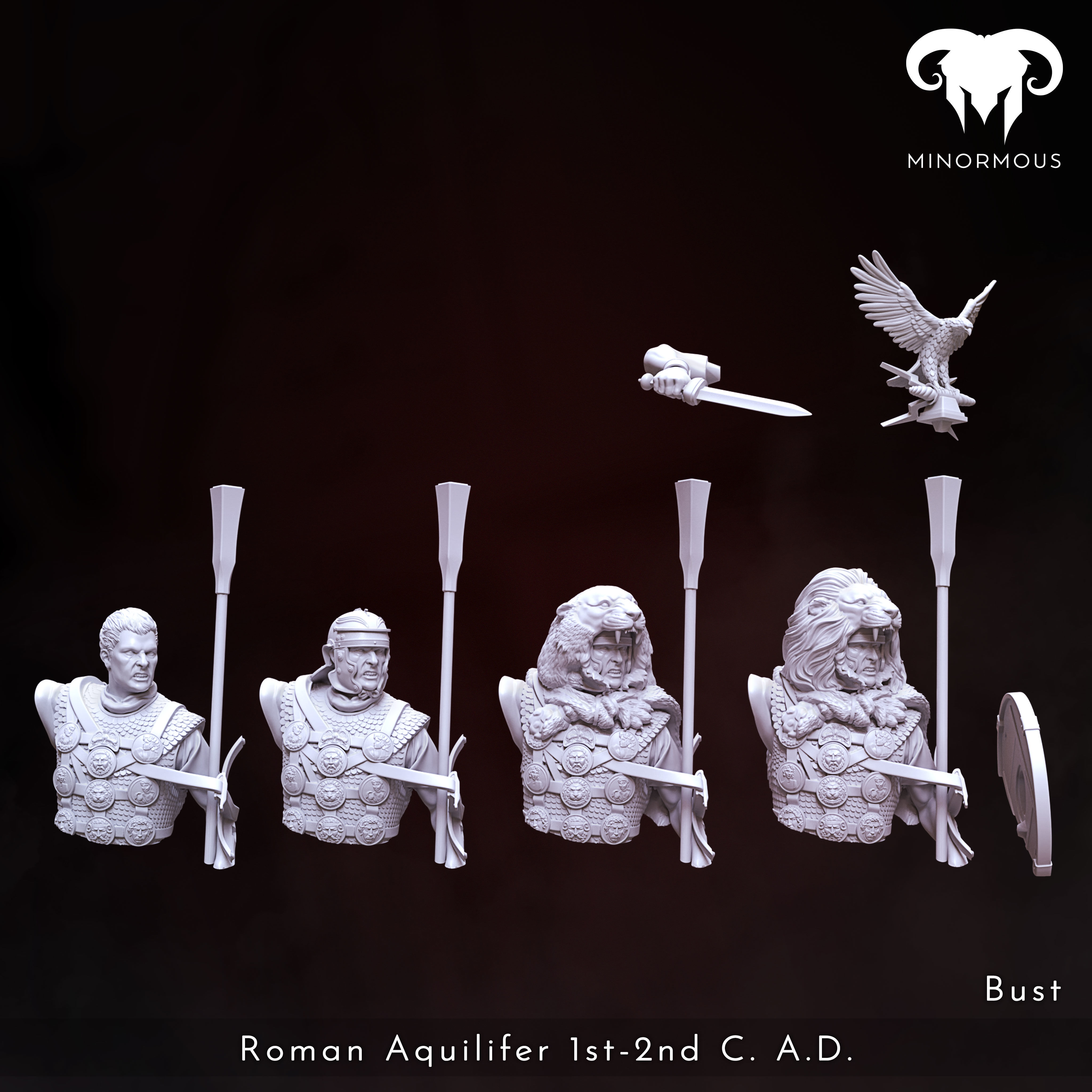 Bundle - Roman Aquilifer 1st-2nd CAD The last Stand 3D print model_3