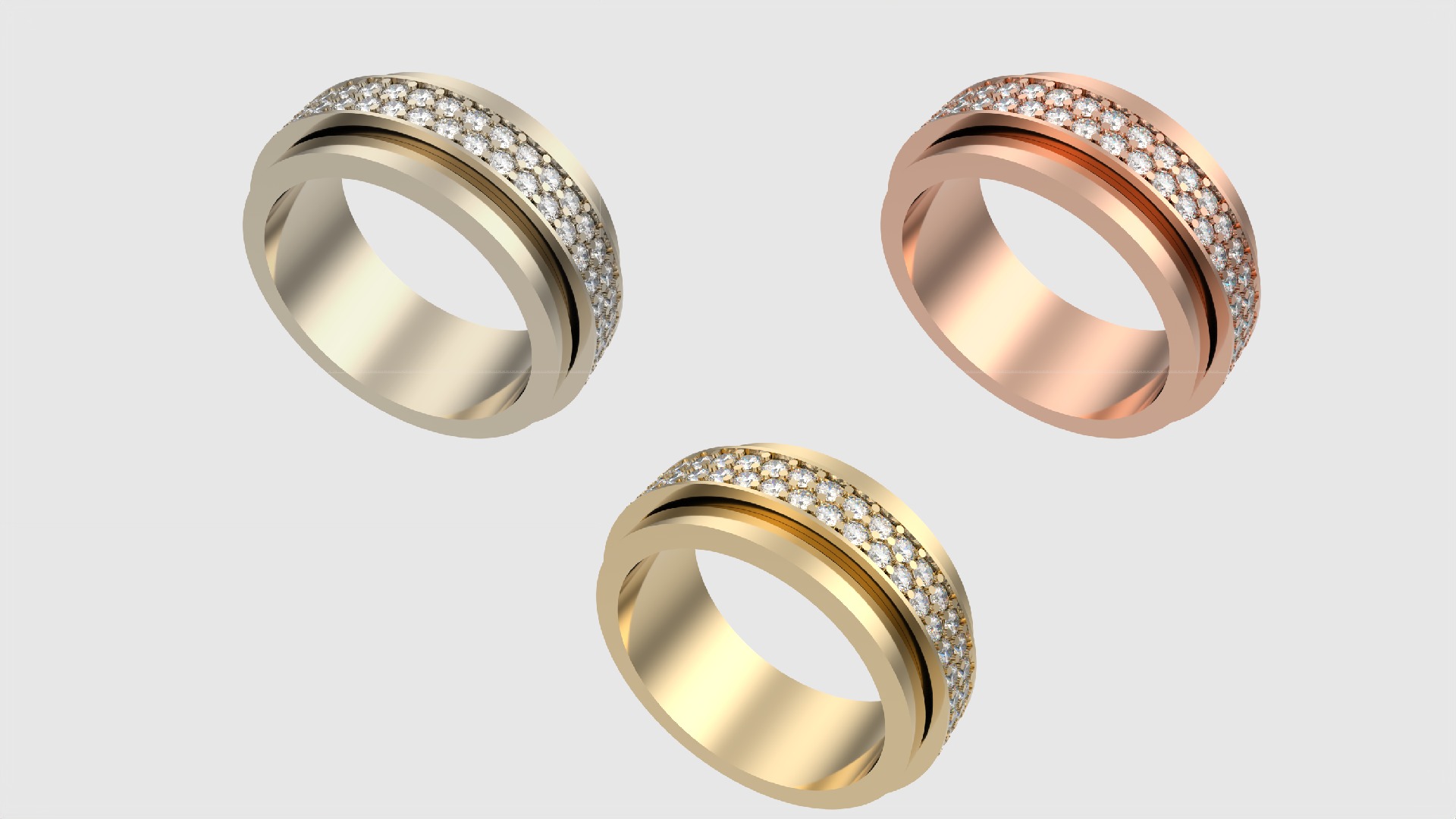 Rotating Center Ring with Sparkling Accents JDBCo 3D print model_2