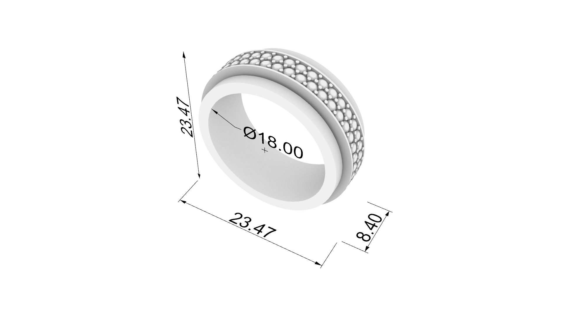 Rotating Center Ring with Sparkling Accents JDBCo 3D print model_1
