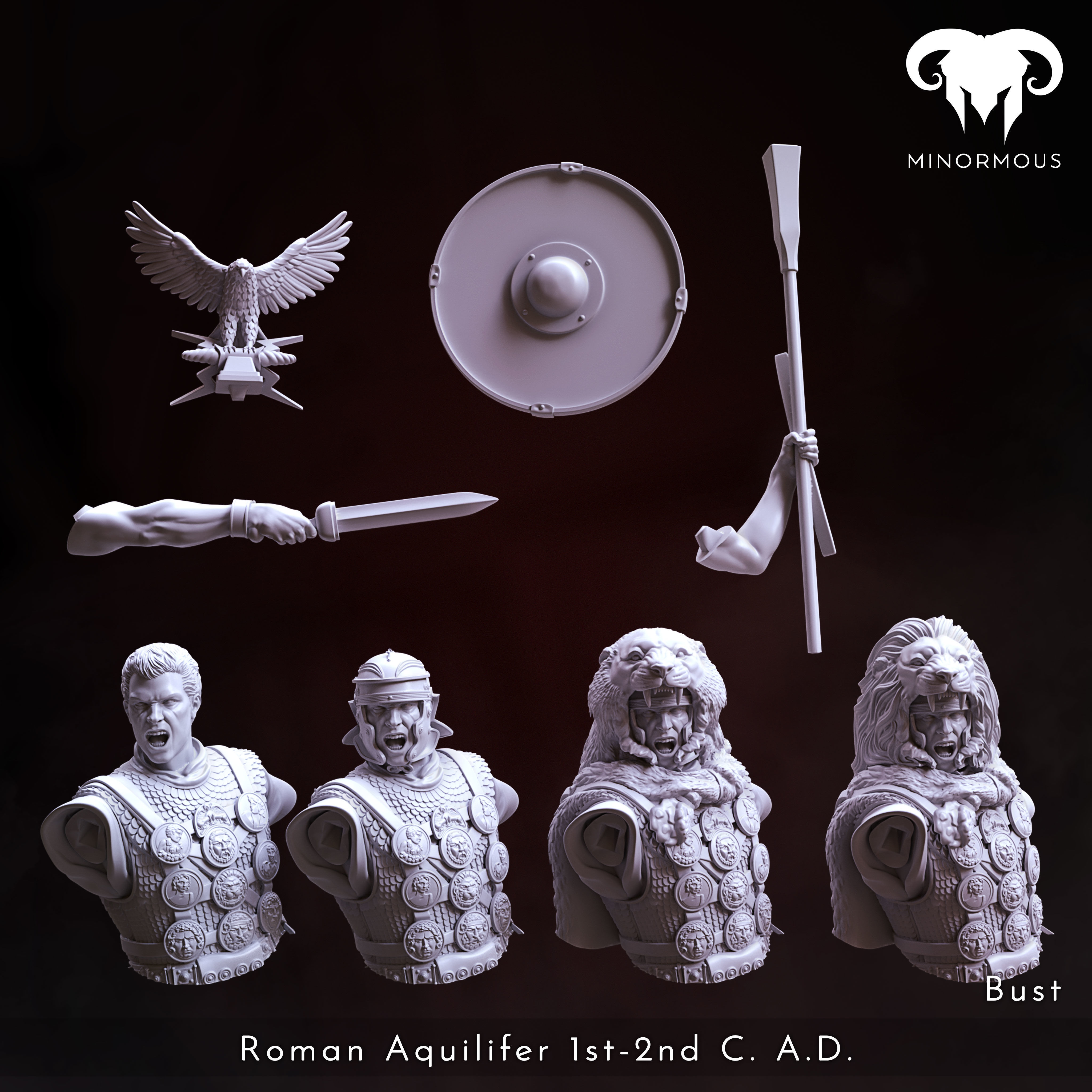 Bundle - Roman Aquilifer 1st-2nd CAD The Protector 3D print model_4
