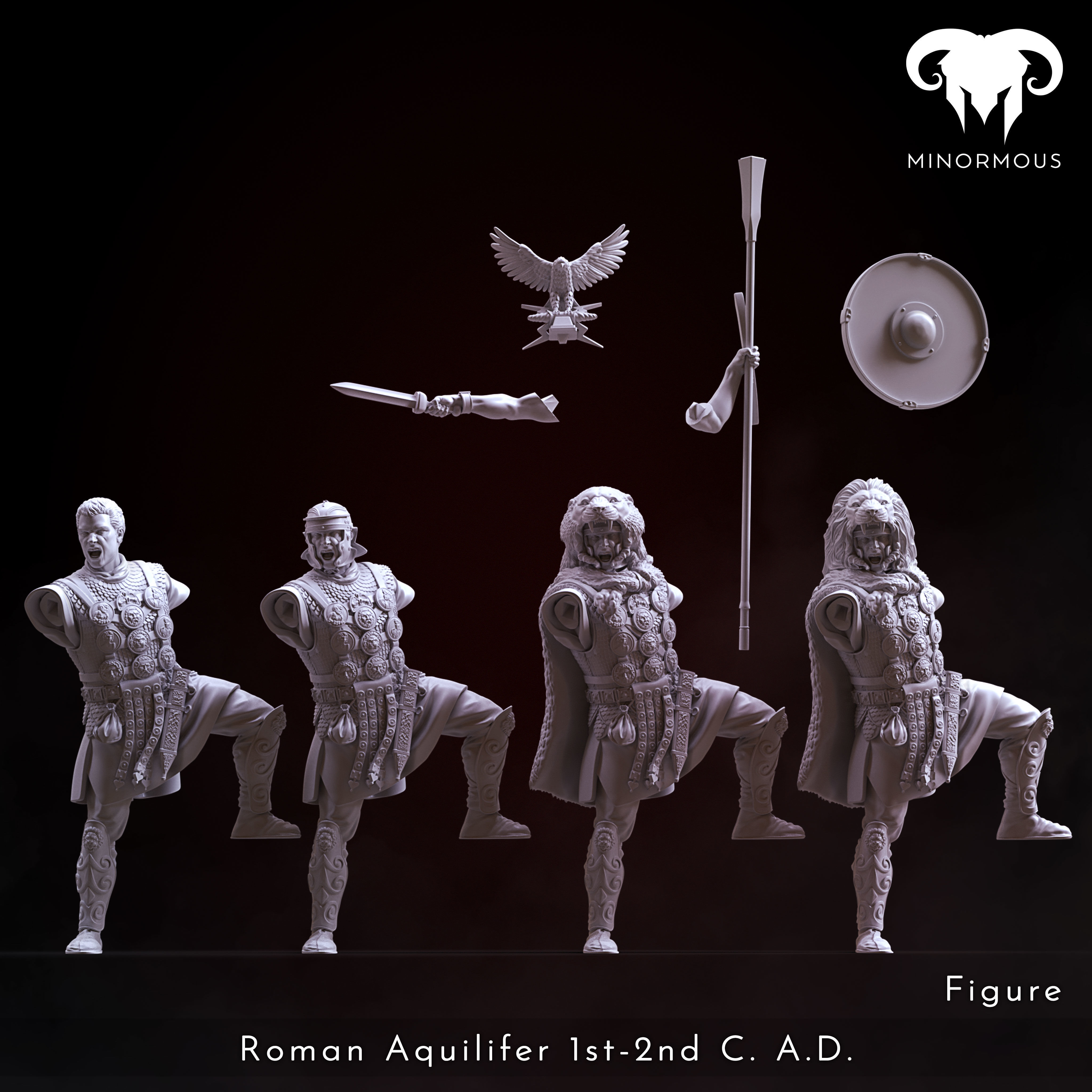 Bundle - Roman Aquilifer 1st-2nd CAD The Protector 3D print model_3