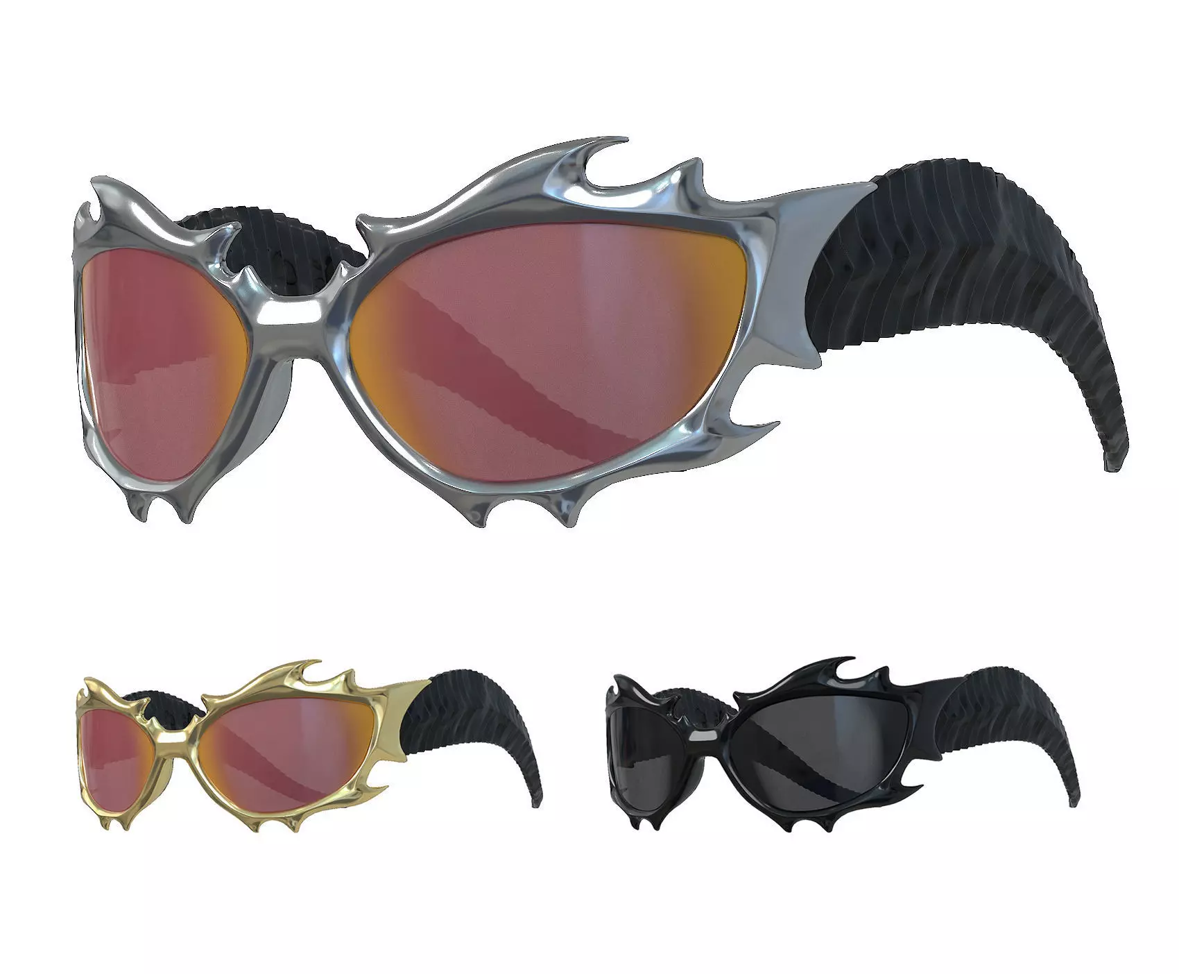 Gentle Monster x Tekken 8 Sunglasses Low-poly 3D model_0