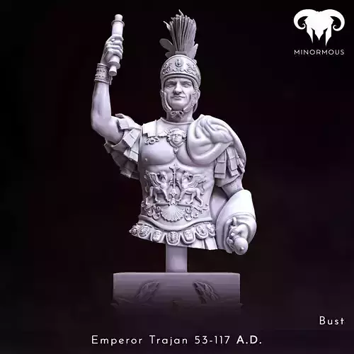 Bust - Roman Emperor Trajan 98 to 117 AD From Soldier to Emperor 3D print model