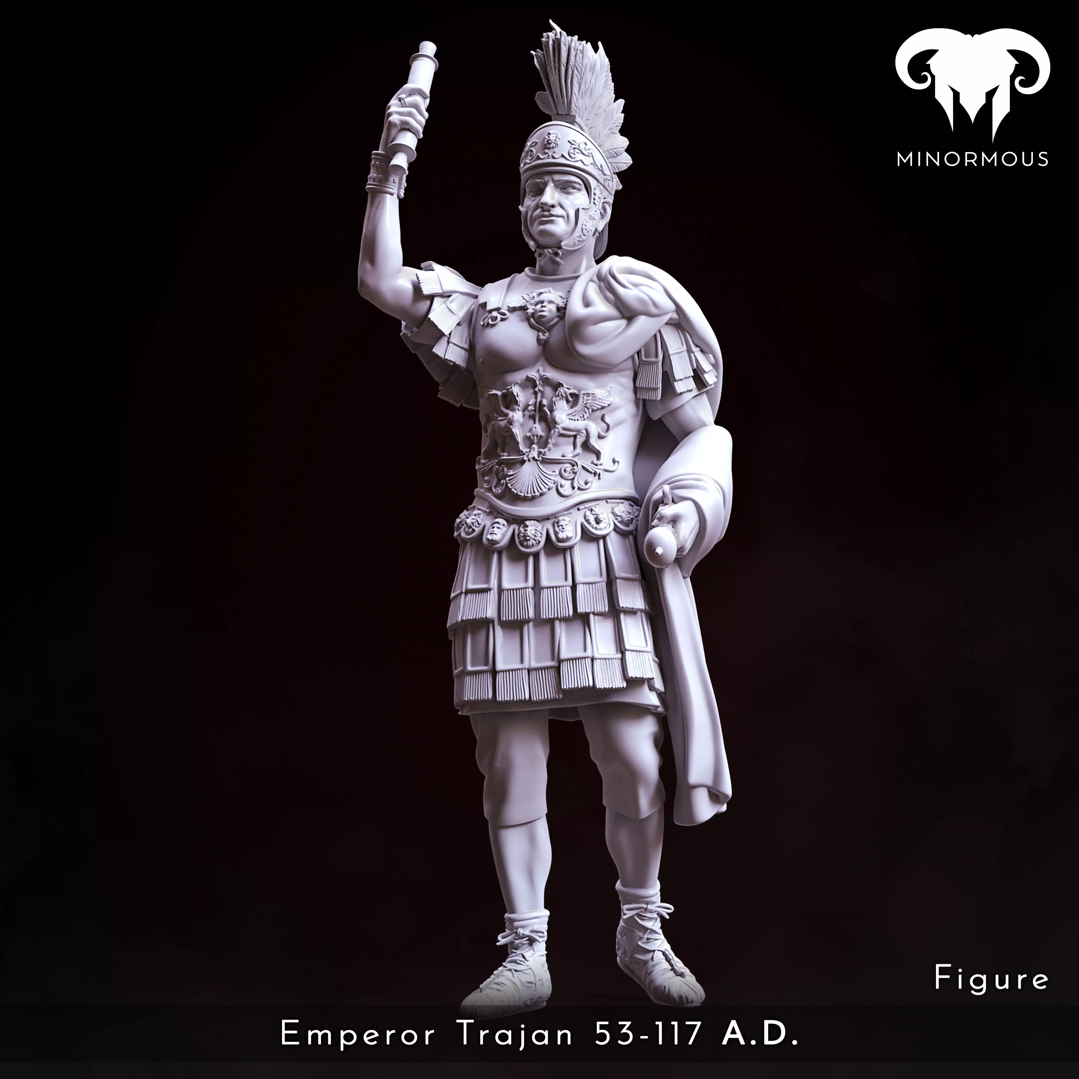 Figure - Roman Emperor Trajan 98-117 AD From Soldier to Emperor 3D print model_0