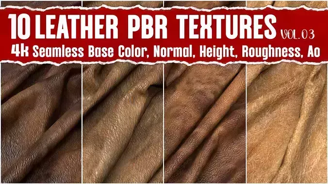 Leather PBR Texture VOL03 4K Seamless PNG PBR Textures