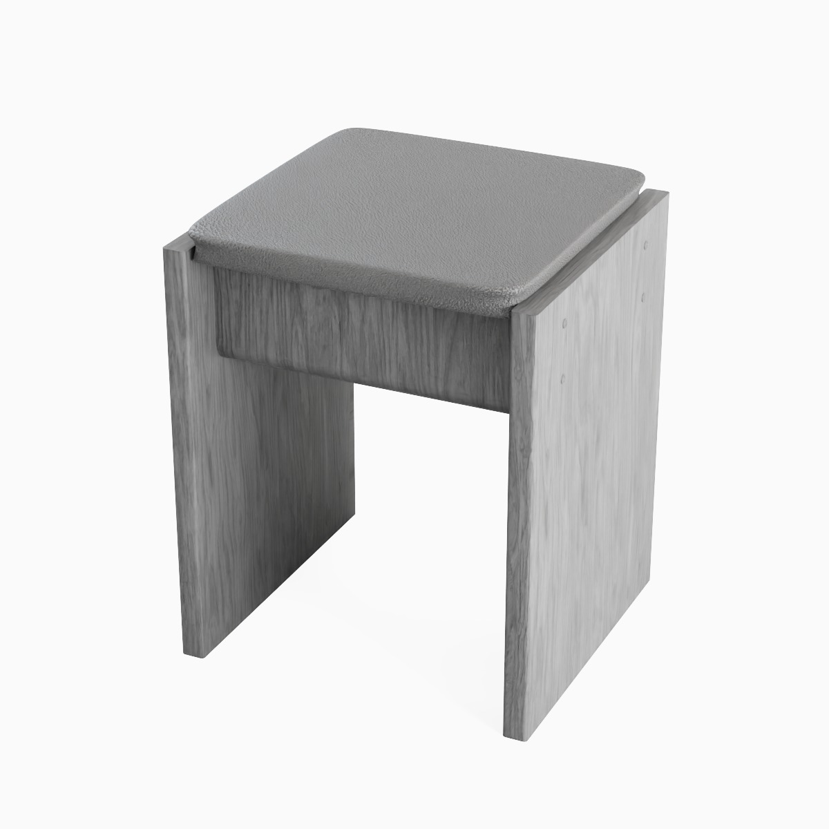 Wooden Stool 03 3D model_4