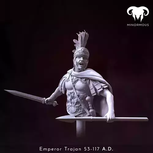Bust - Roman Emperor Trajan 98-117 AD The Sword of Rome 3D print model