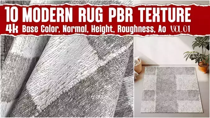 Modern Rug  VOL01 4K Seamless PNG PBR Textures