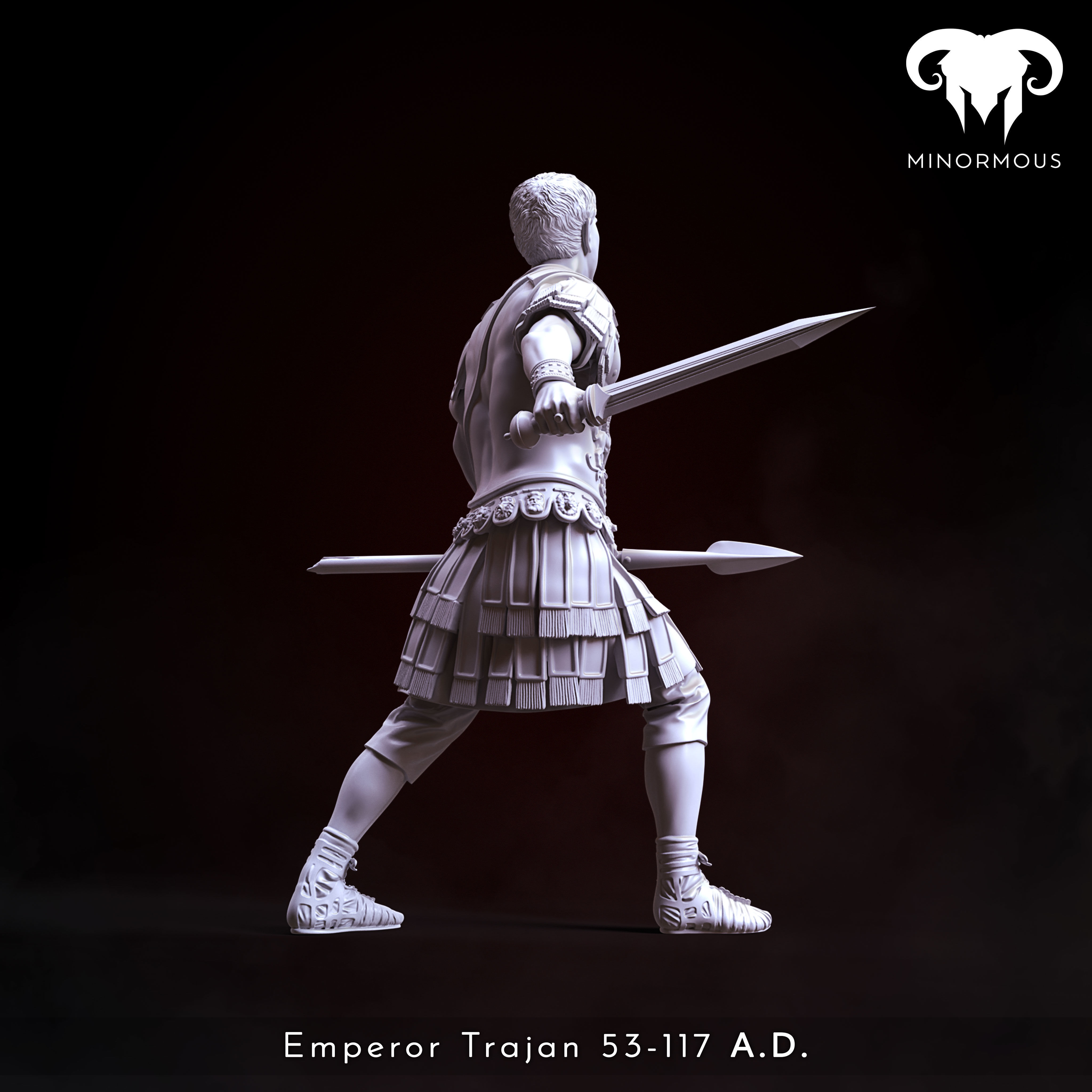Figure - Roman Emperor Trajan 98-117 AD The Sword of Rome 3D print model_5