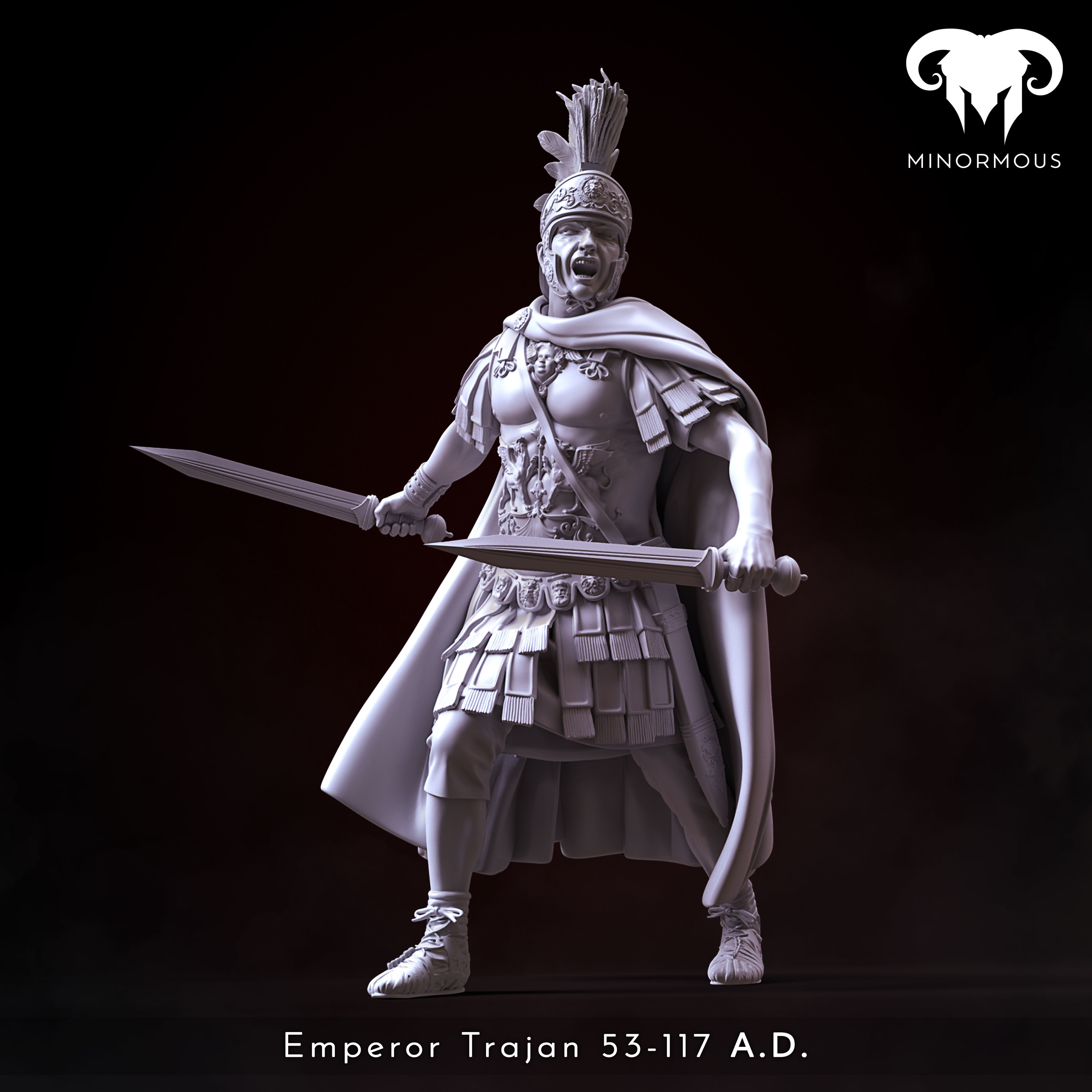 Figure - Roman Emperor Trajan 98-117 AD The Sword of Rome 3D print model_2