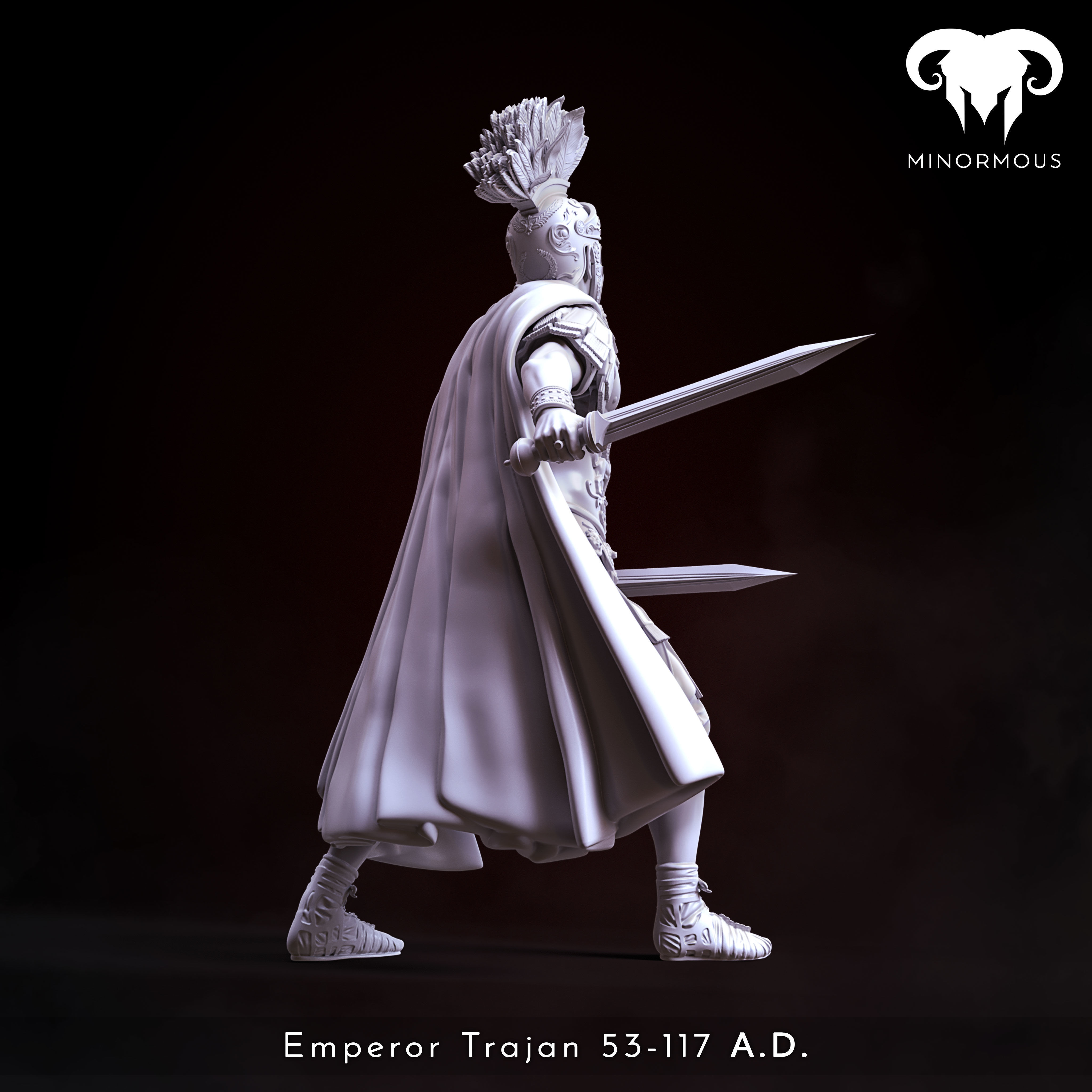 Figure - Roman Emperor Trajan 98-117 AD The Sword of Rome 3D print model_3