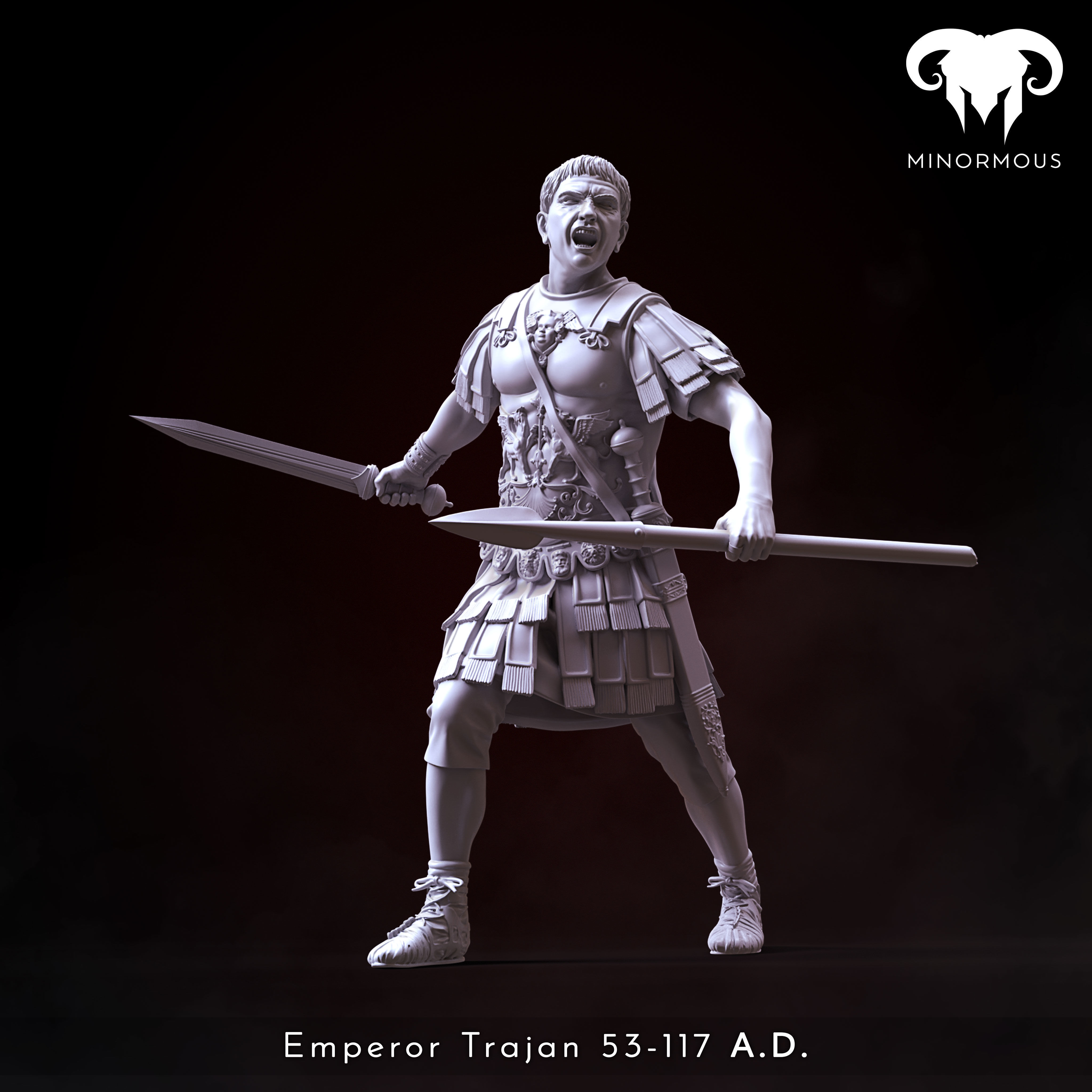 Figure - Roman Emperor Trajan 98-117 AD The Sword of Rome 3D print model_4