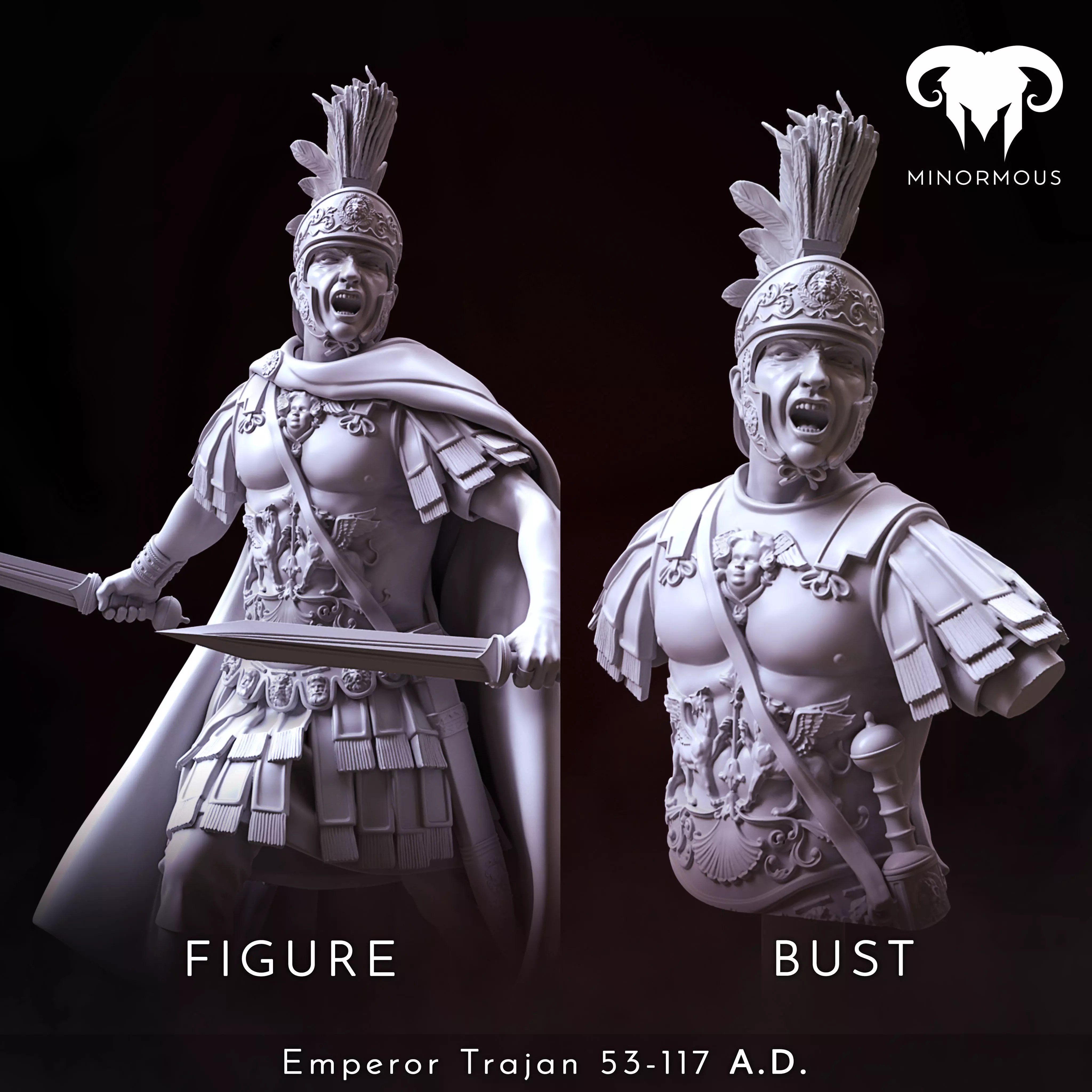 Bundle - Roman Emperor Trajan 98-117 AD The Sword of Rome 3D print model_0