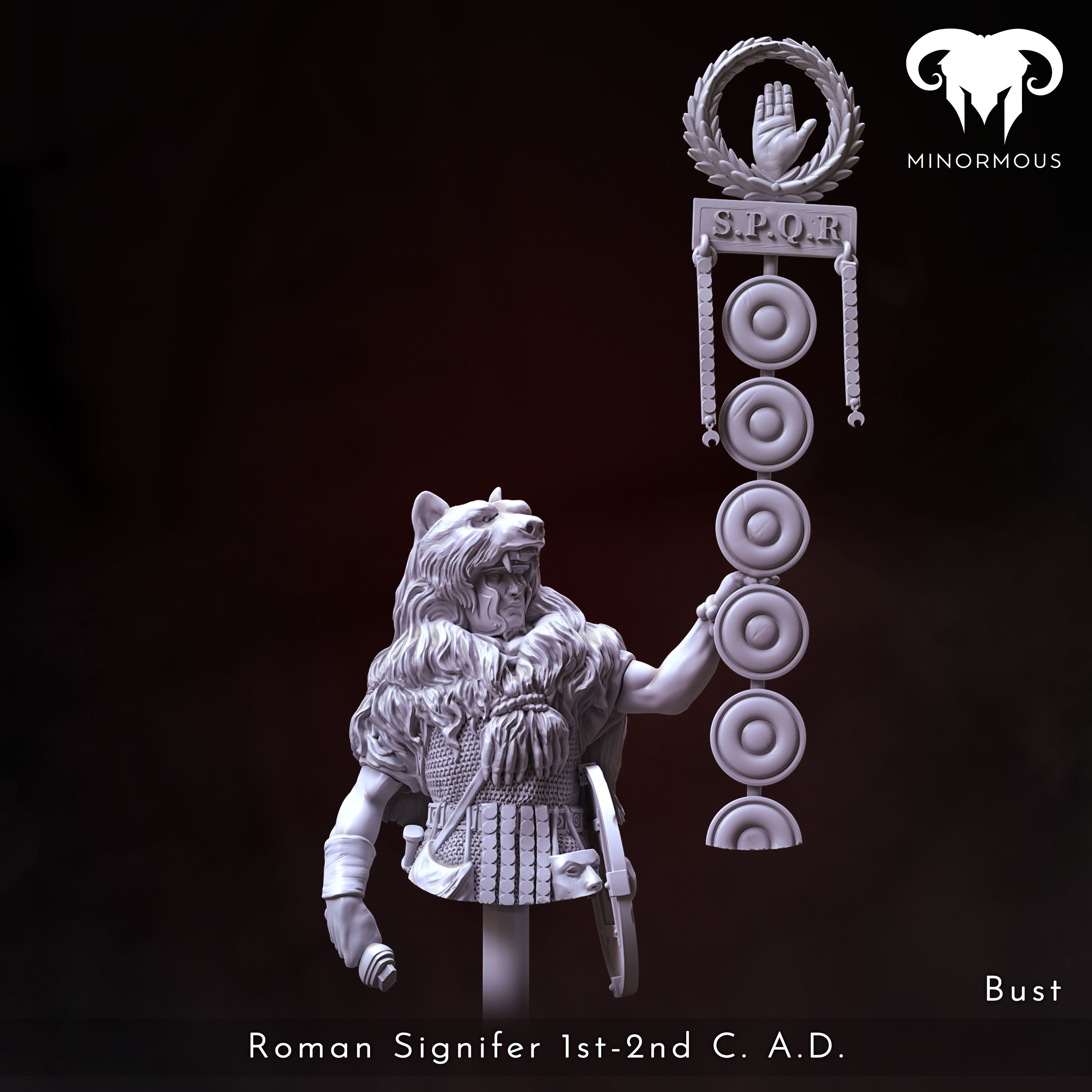 Bundle - Roman Signifer 1st-2nd CAD Standard of Honor 3D print model_3