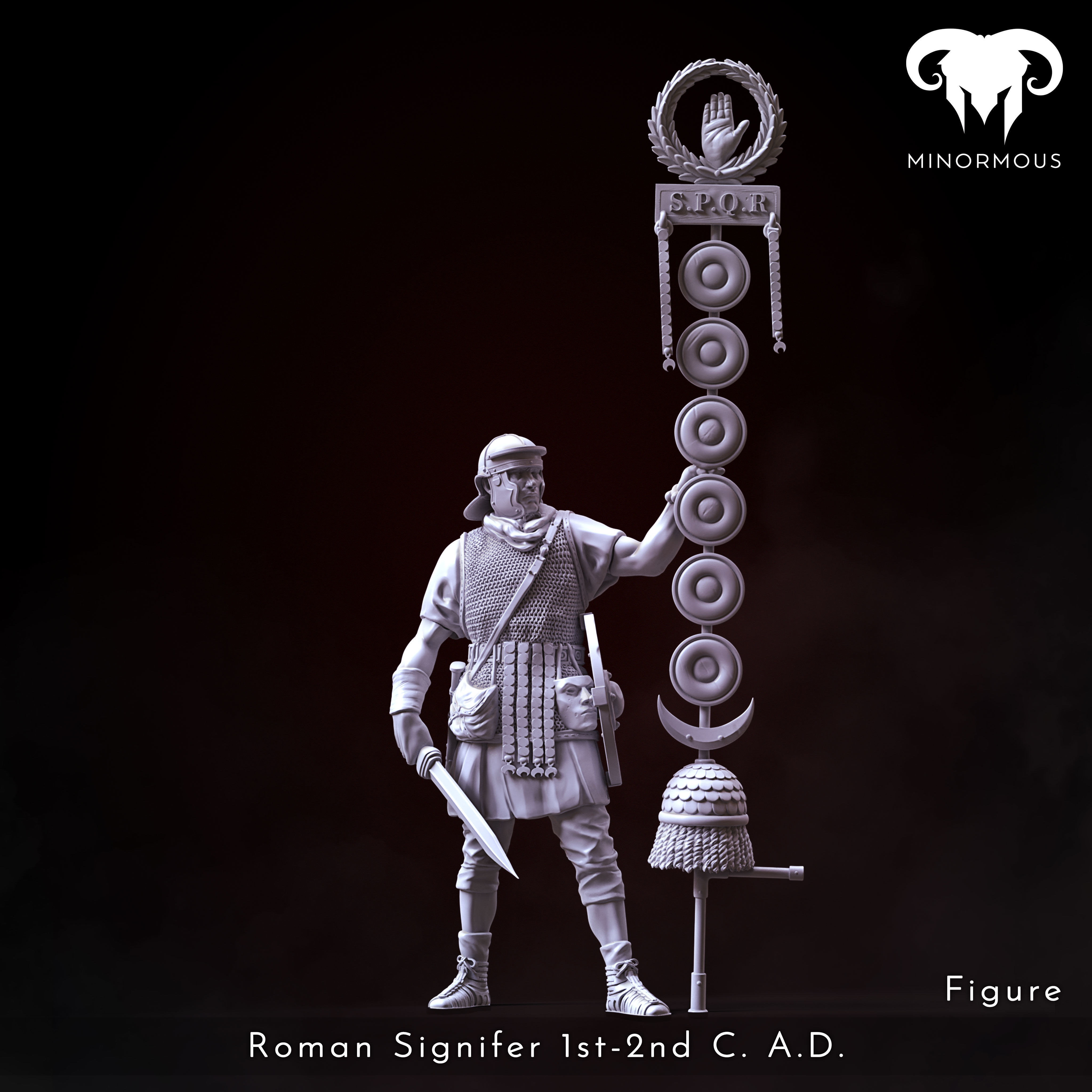 Bundle - Roman Signifer 1st-2nd CAD Standard of Honor 3D print model_11