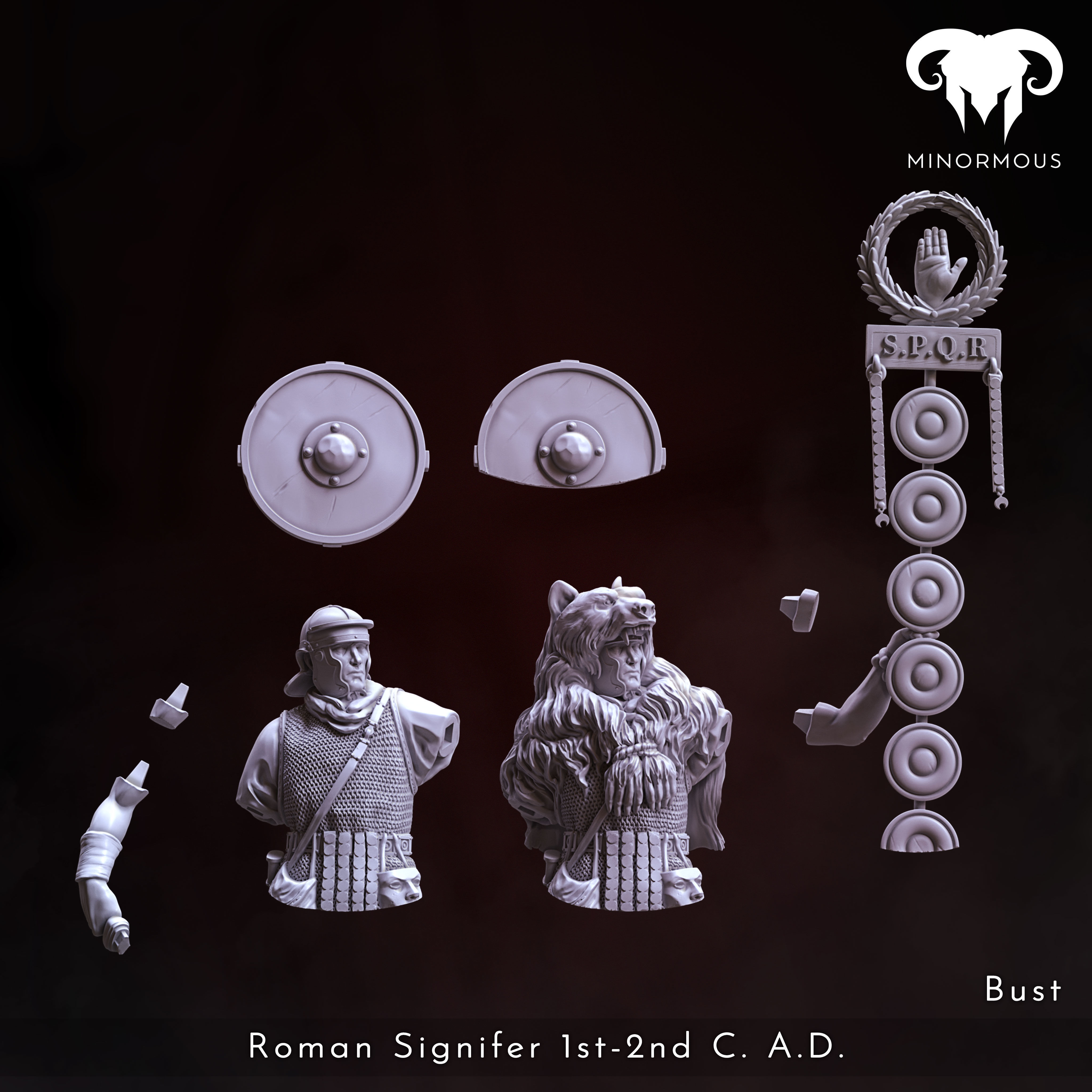 Bundle - Roman Signifer 1st-2nd CAD Standard of Honor 3D print model_2