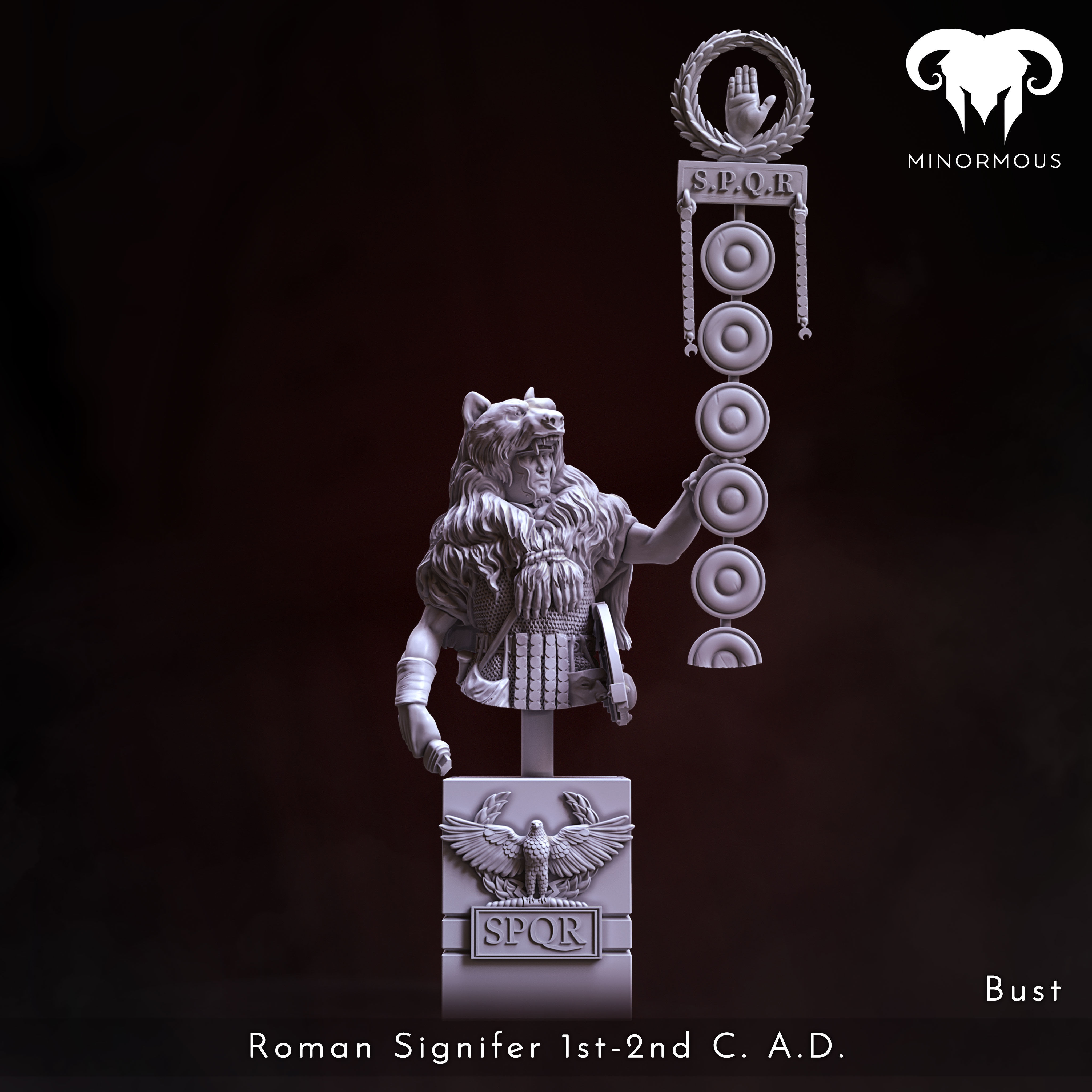 Bundle - Roman Signifer 1st-2nd CAD Standard of Honor 3D print model_7