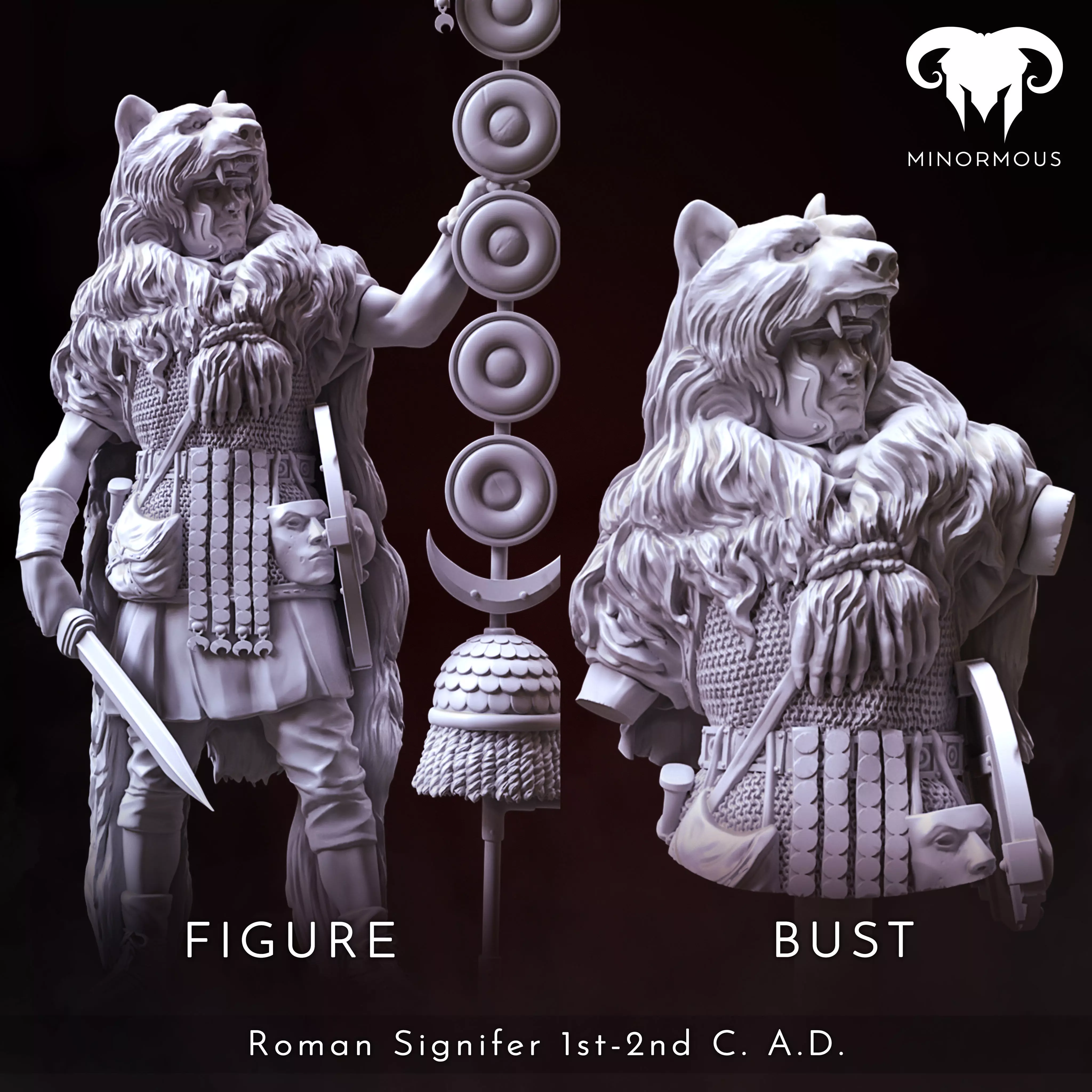 Bundle - Roman Signifer 1st-2nd CAD Standard of Honor 3D print model_0