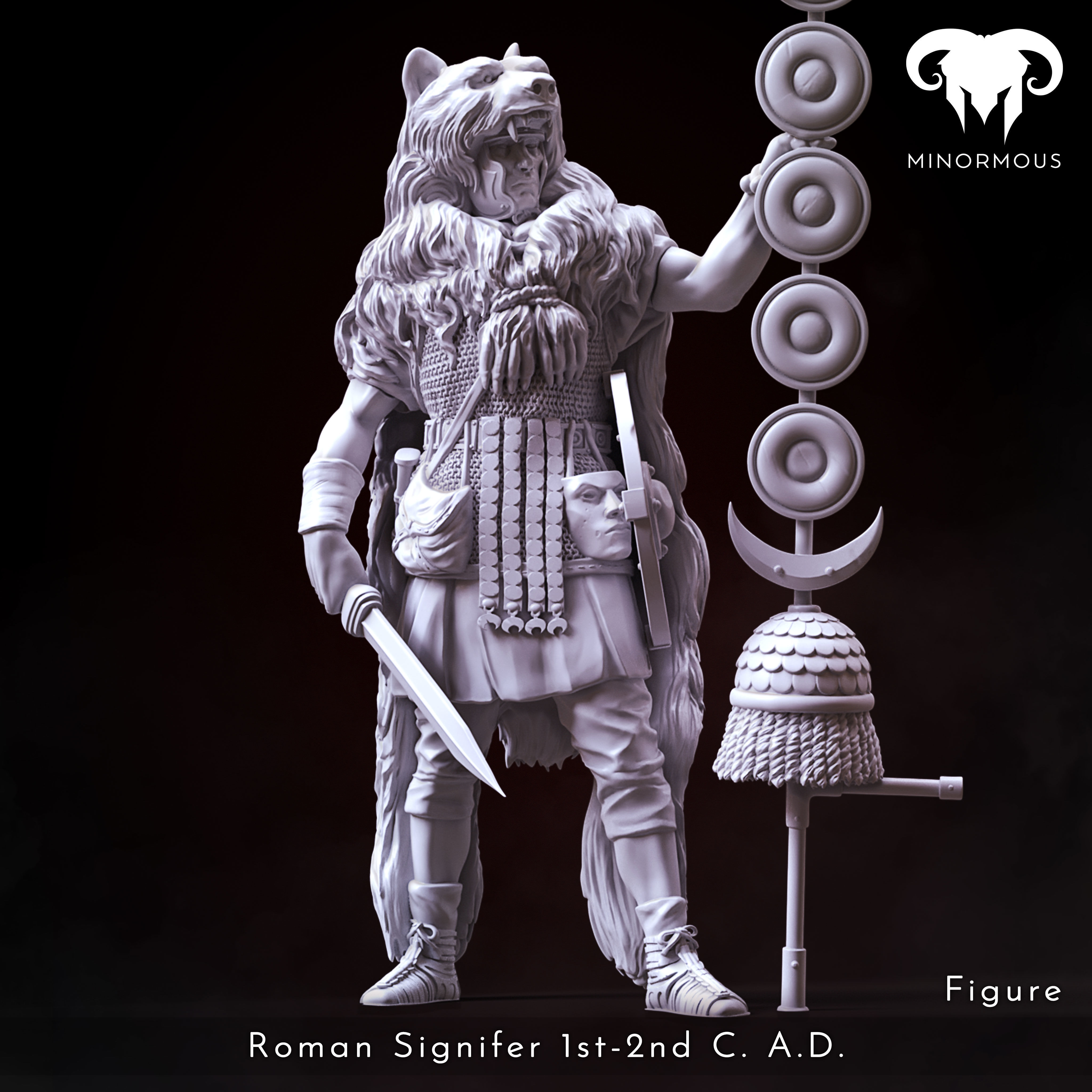 Bundle - Roman Signifer 1st-2nd CAD Standard of Honor 3D print model_8