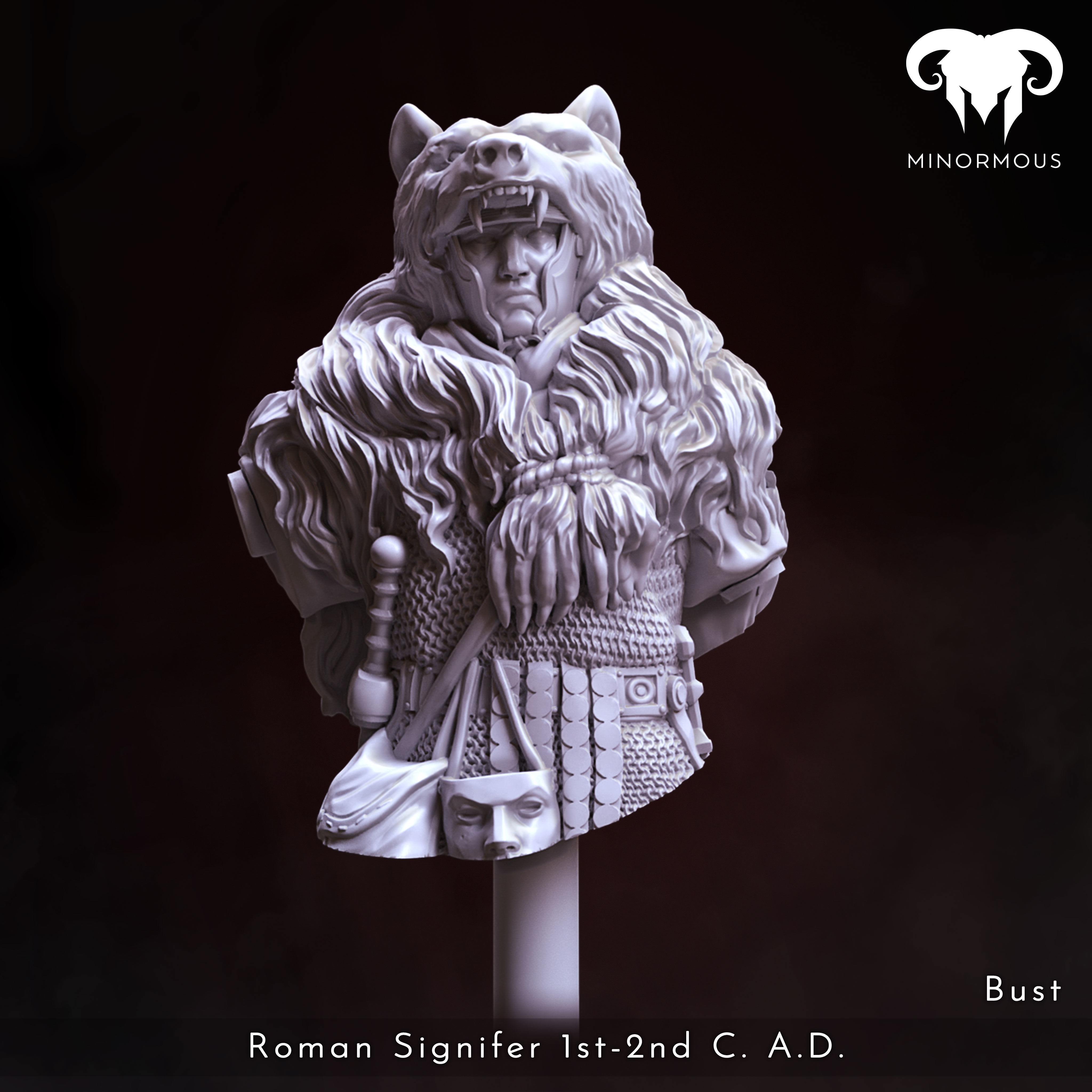 Bust - Roman Signifer 1st-2nd CAD Symbol of Power 3D print model_4